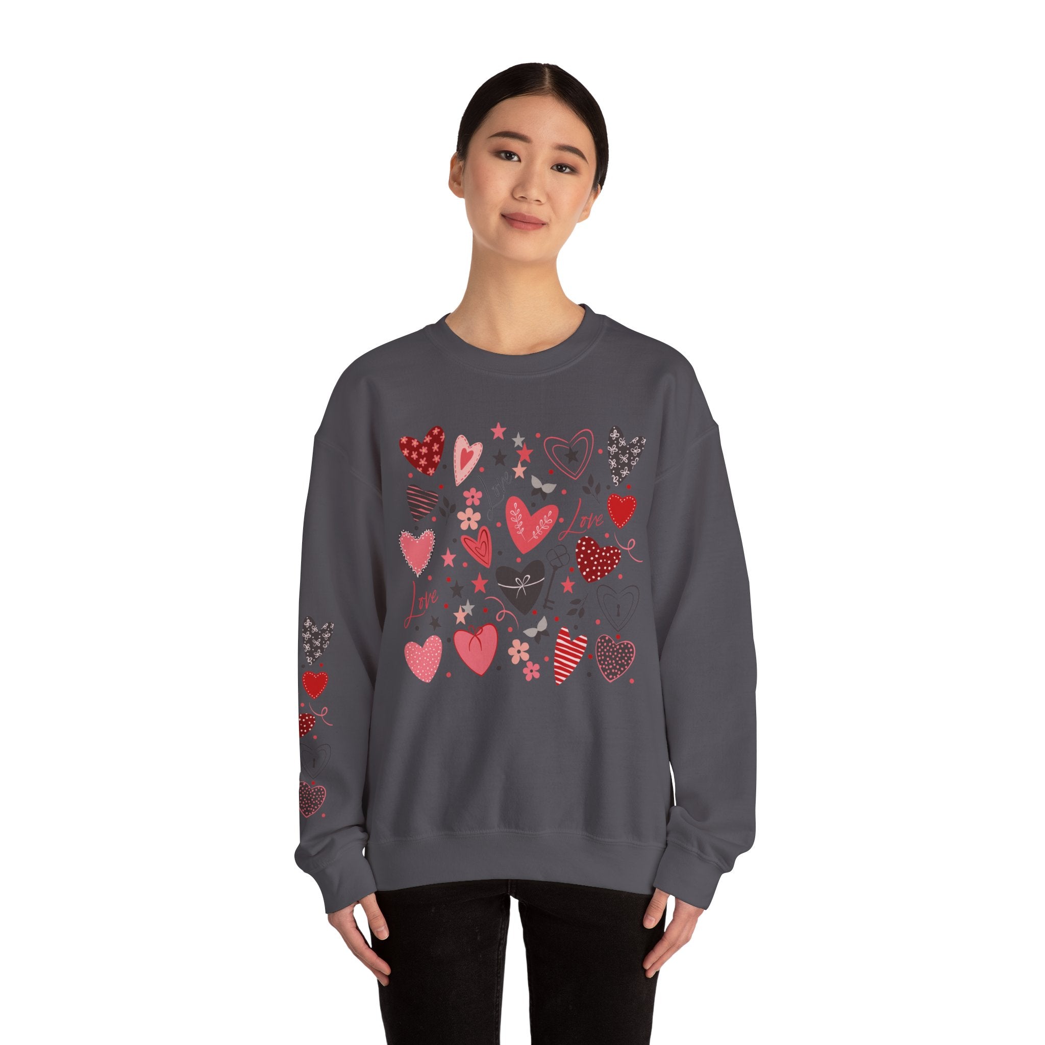 Base of Hearts Unisex Heavy Blend™ Crewneck Sweatshirt - Charcoal