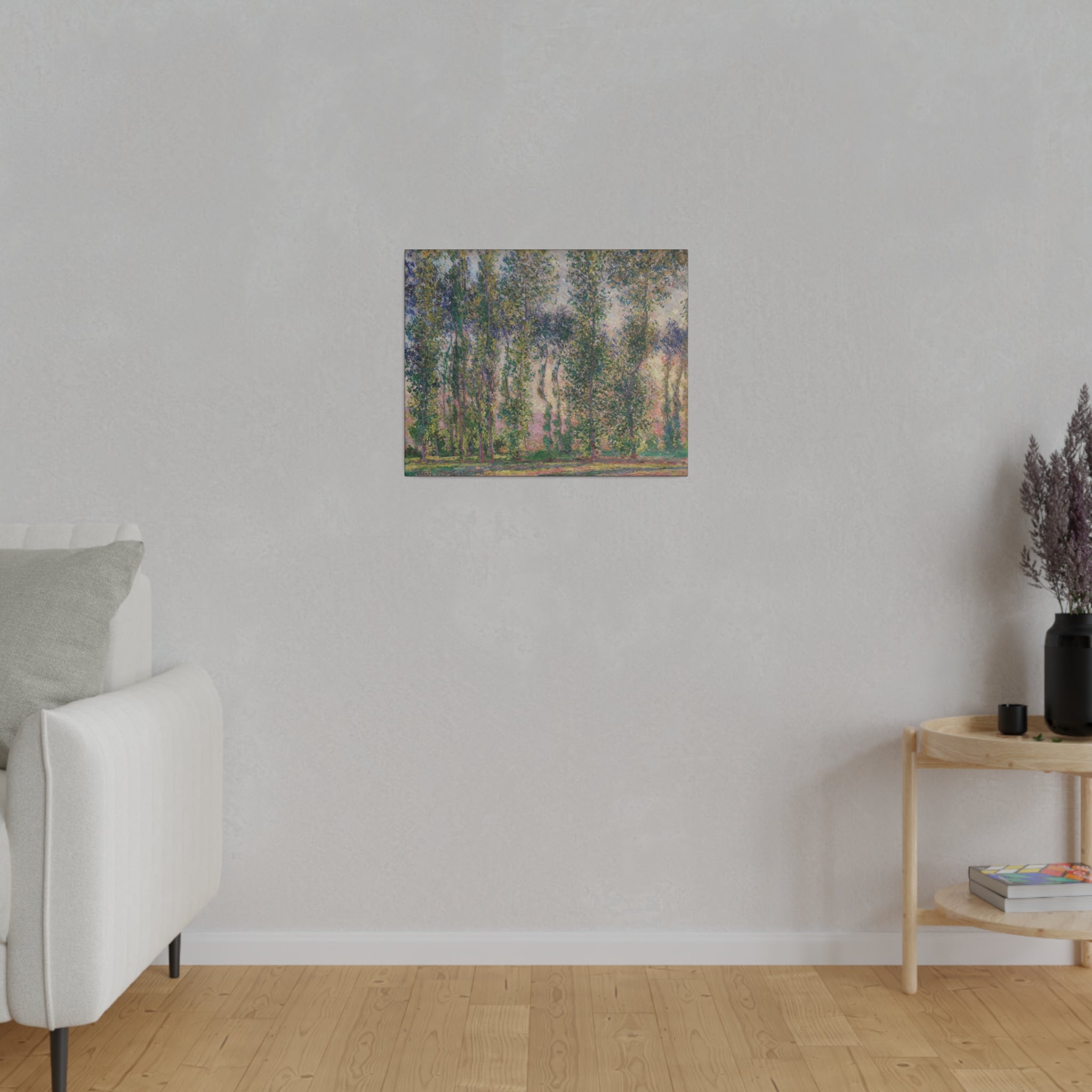 Poplars at Giverny 1887 Claude Monet - Matte Canvas, Stretched, 0.75" - Spruced Roost