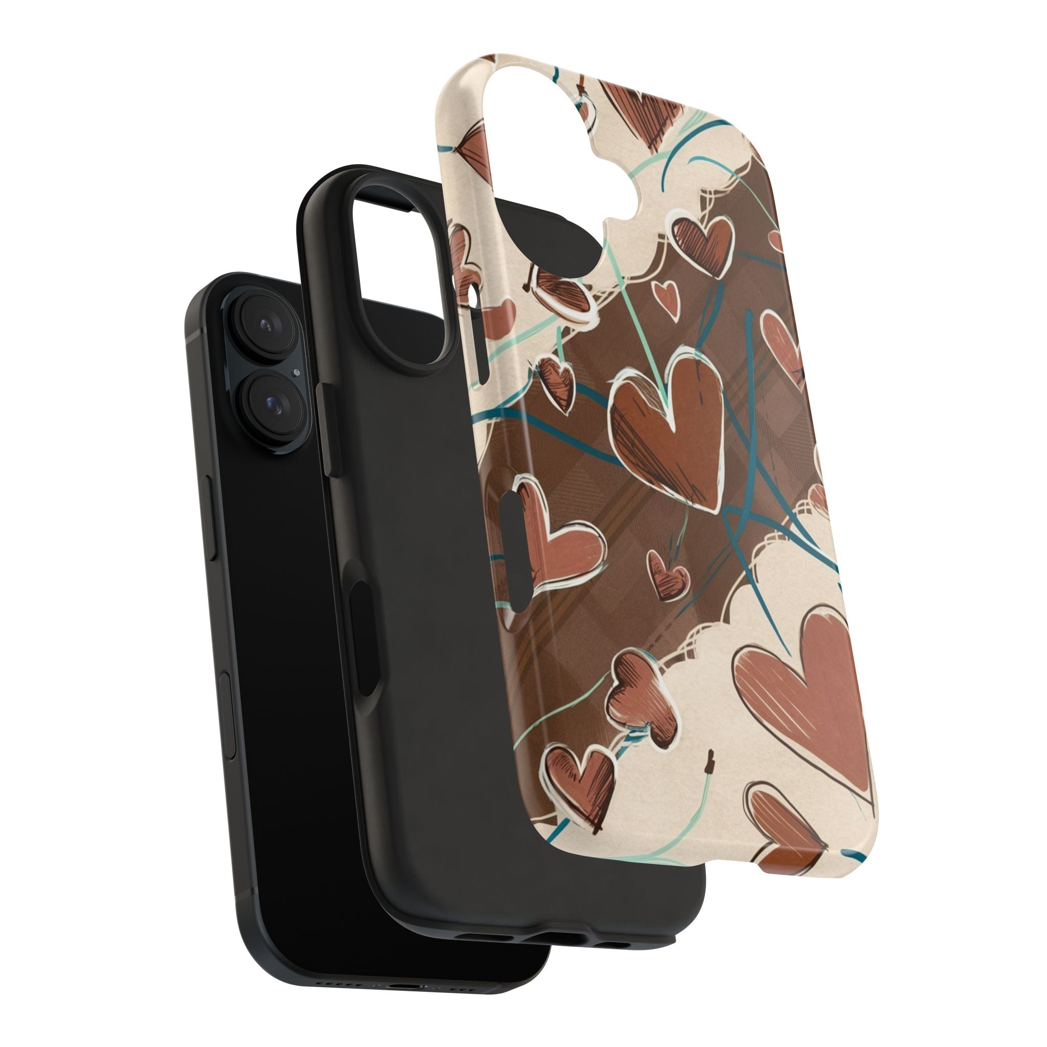 Hearts au Naturel - Tough Case for iPhone 14, 15, 16 - Spruced Roost