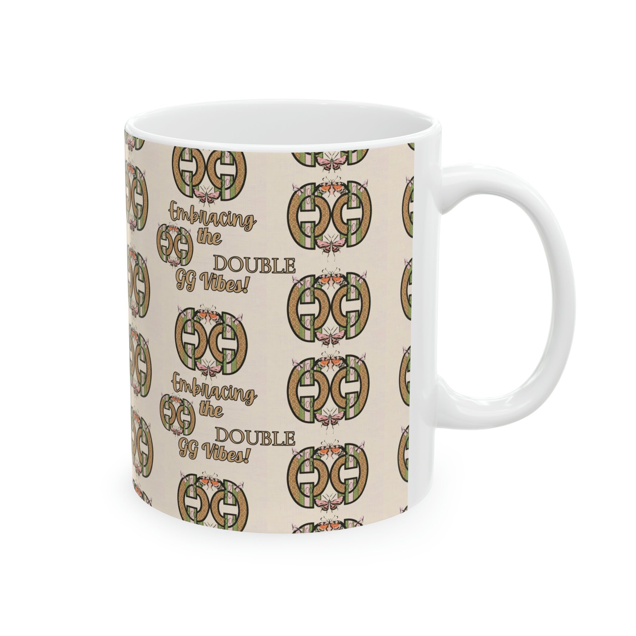 Embracing the Double GG Vibes - Ceramic Mug, 11oz - Spruced Roost