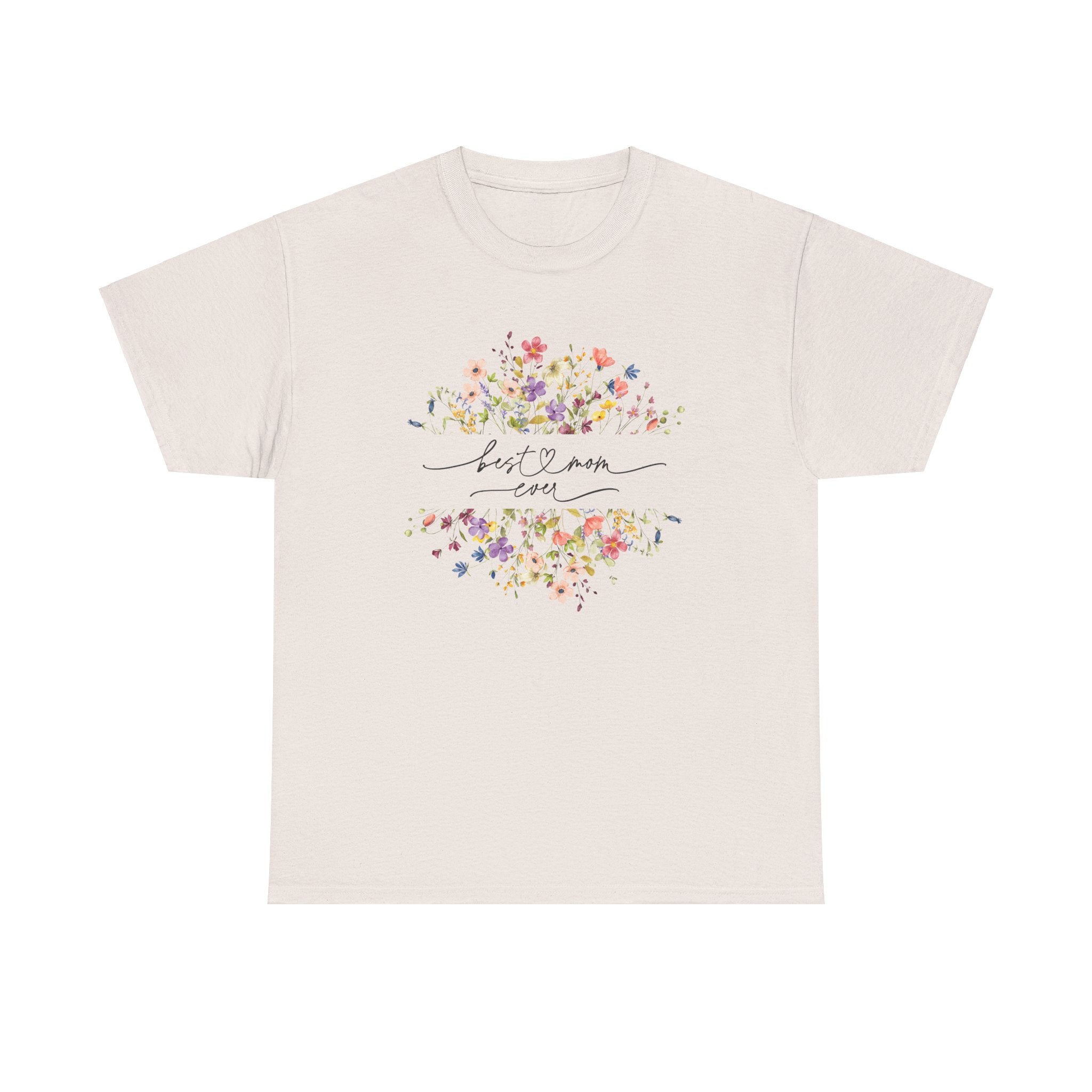Best Mom Floral Unisex Heavy Cotton Tee - Spruced Roost