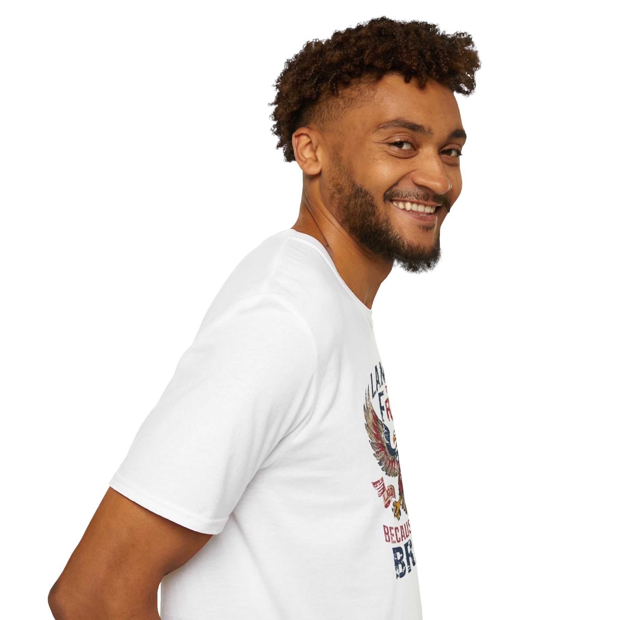 Land of the Free, Because of the Brave - Unisex Softstyle T-Shirt