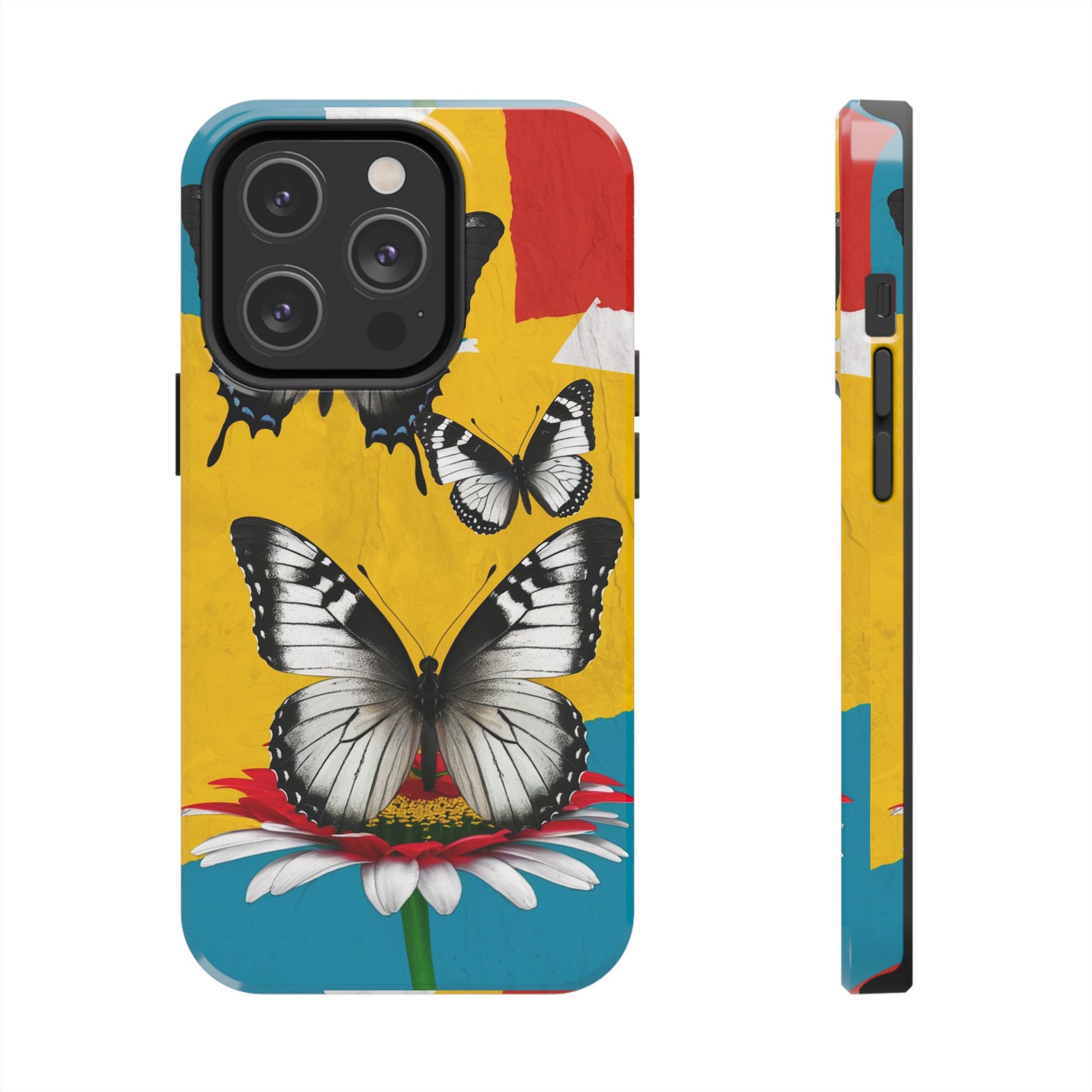 Abstract Gerber and Butterfly -  Tough Case for iPhone 14, 15, 16