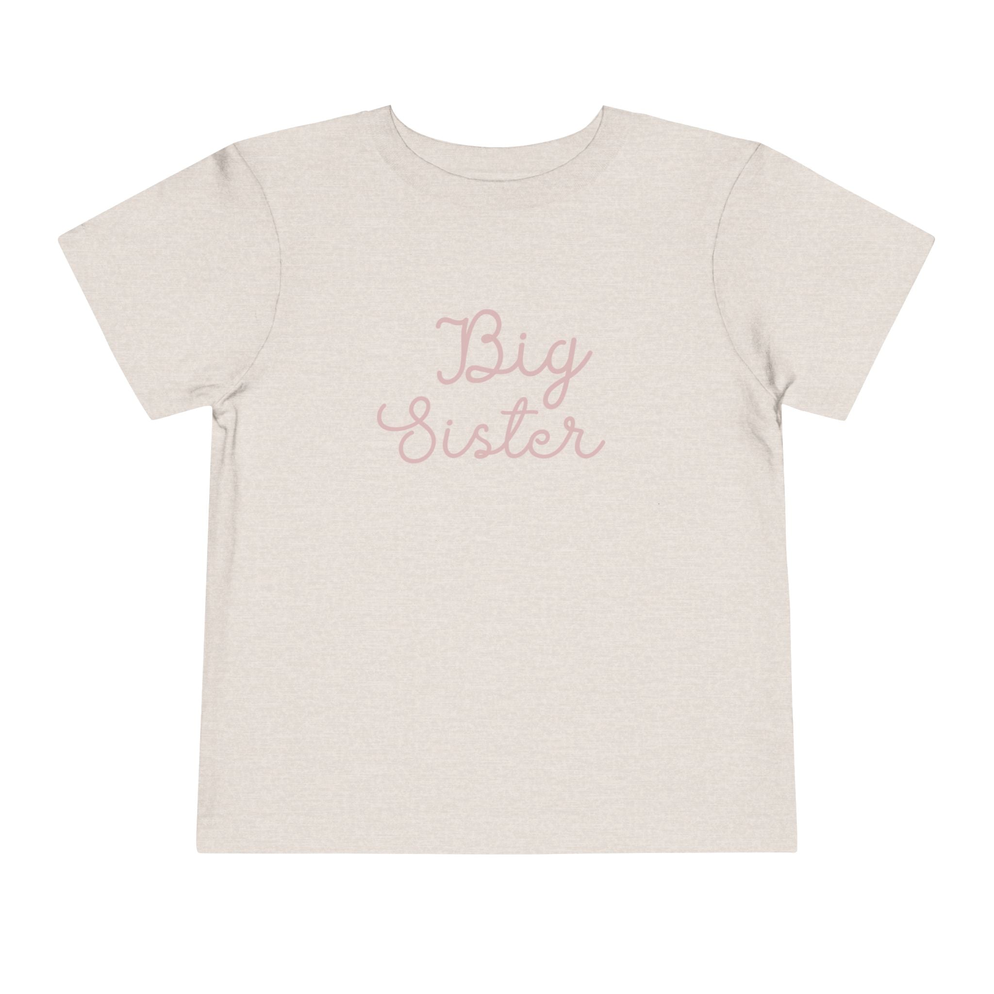 Pink Cursive - Big Sister Kids' T-Shirt -Gift for New Siblinngs - 3/4-7/8