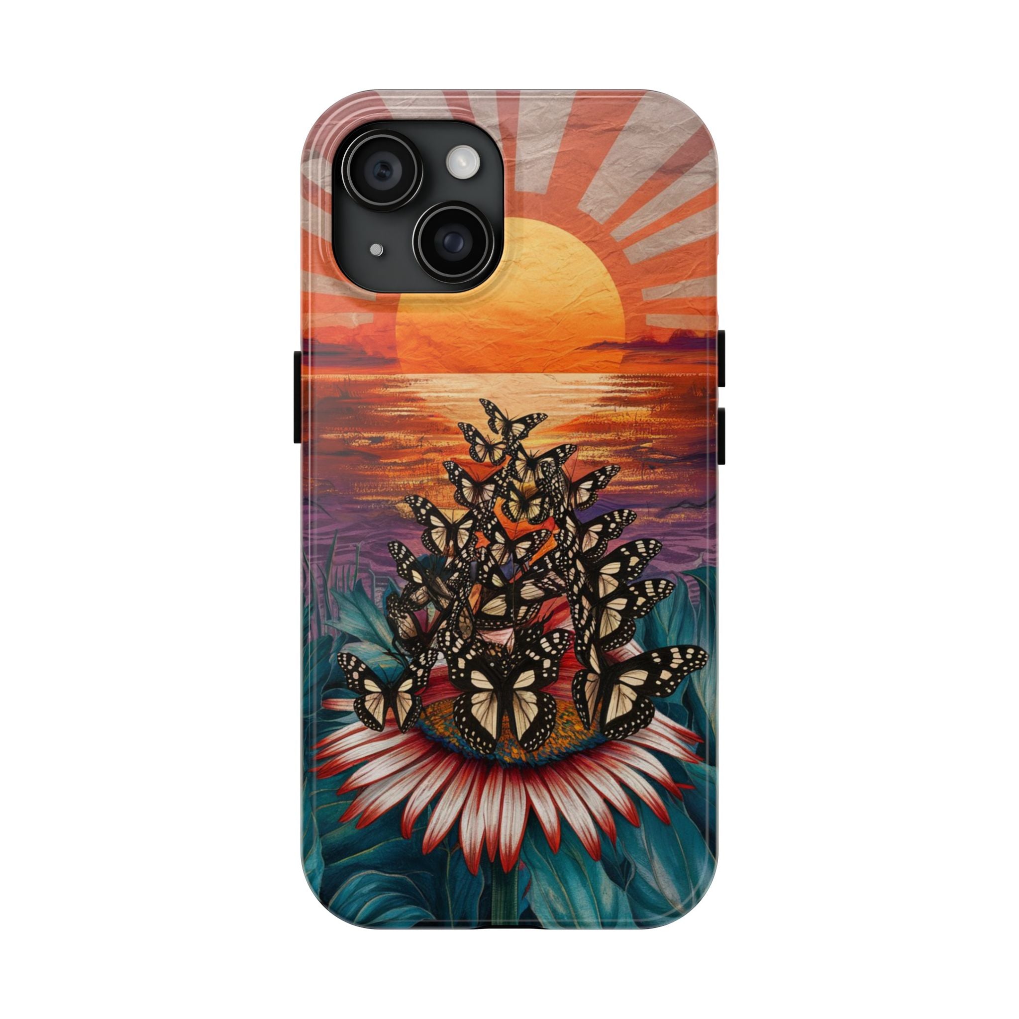 Sunset Butterflies - Tough Case for iPhone 14, 15, 16 - Spruced Roost