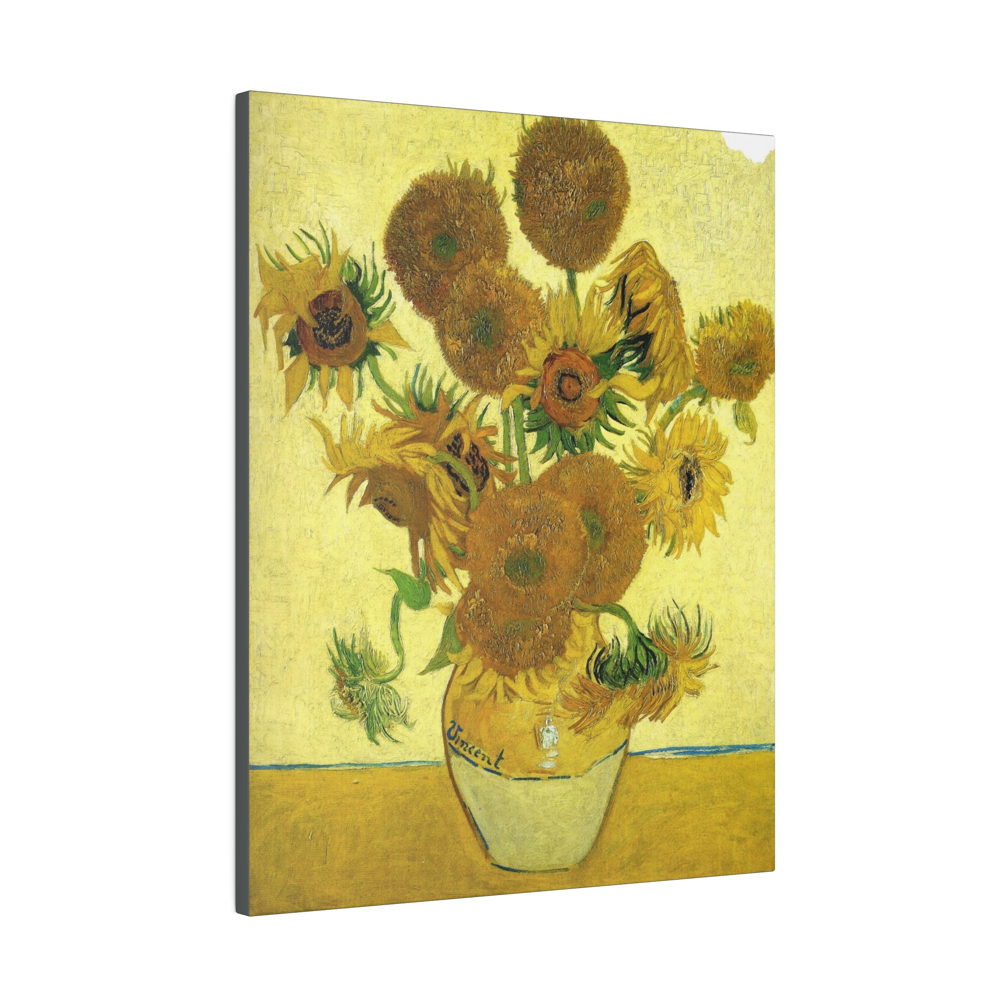 Vase of 15 Sunflowers Vincent Van Gogh - Matte Canvas 0.75" - Spruced Roost
