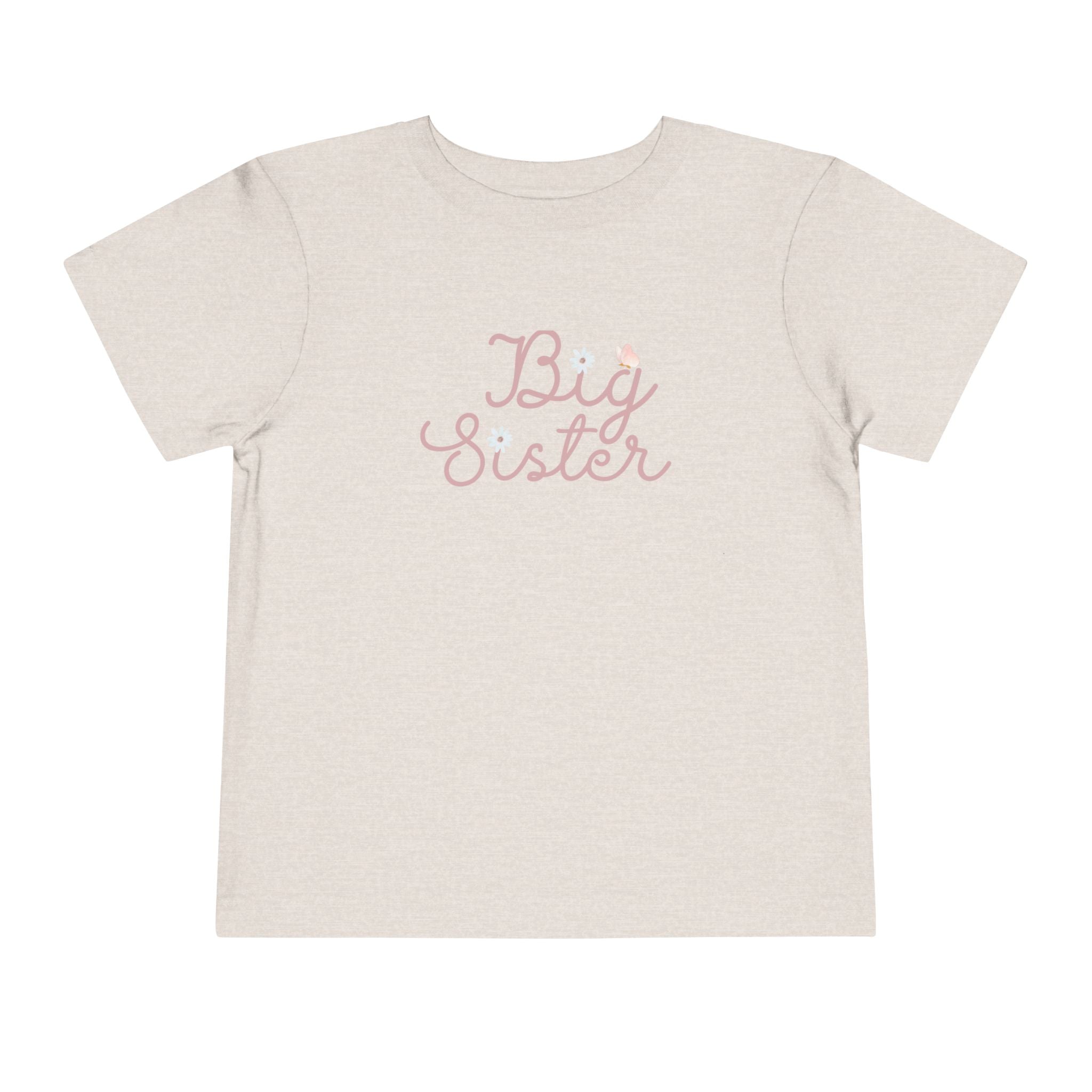 Daisy Pink Cursive - Big Sister Kids' T-Shirt -Gift for New Siblinngs - 3/4-7/8