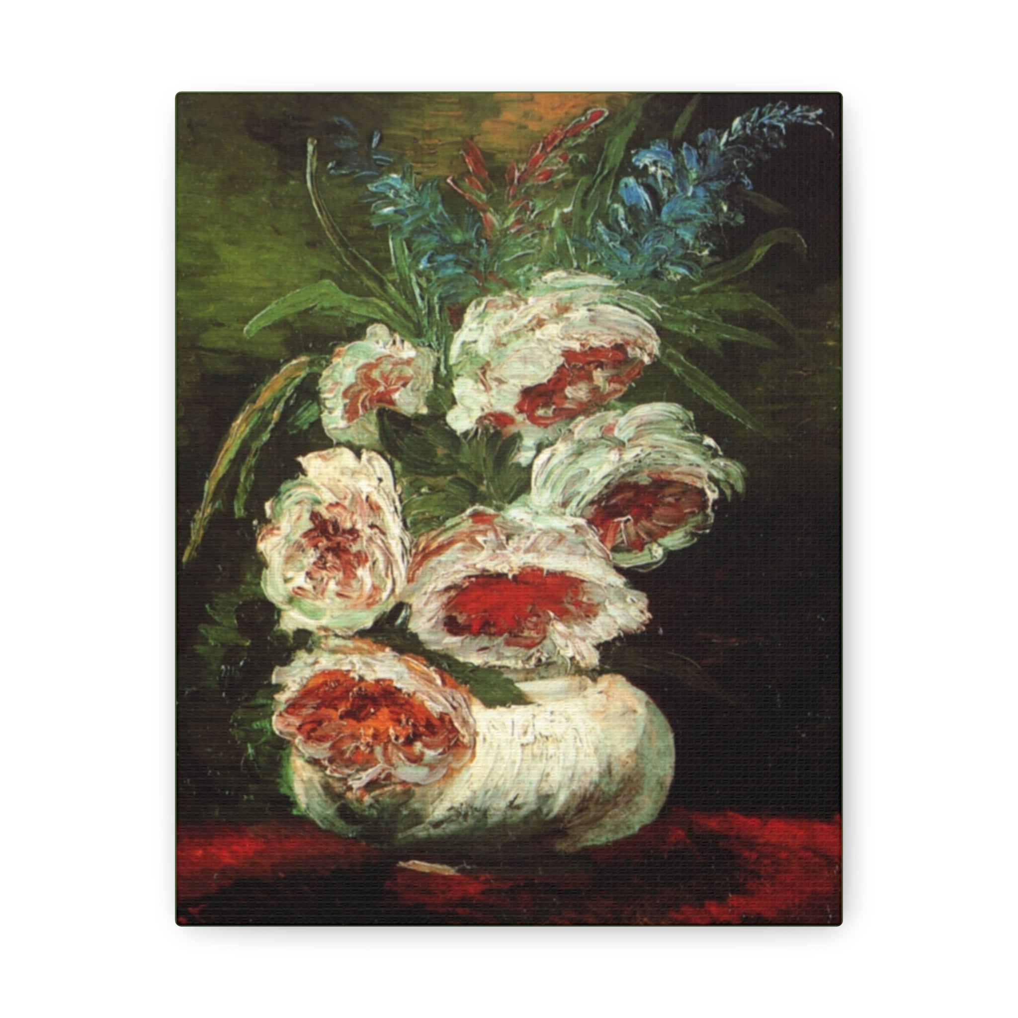 Vase with Peonies - Vincent van Gogh - Canvas Gallery Wraps - Spruced Roost