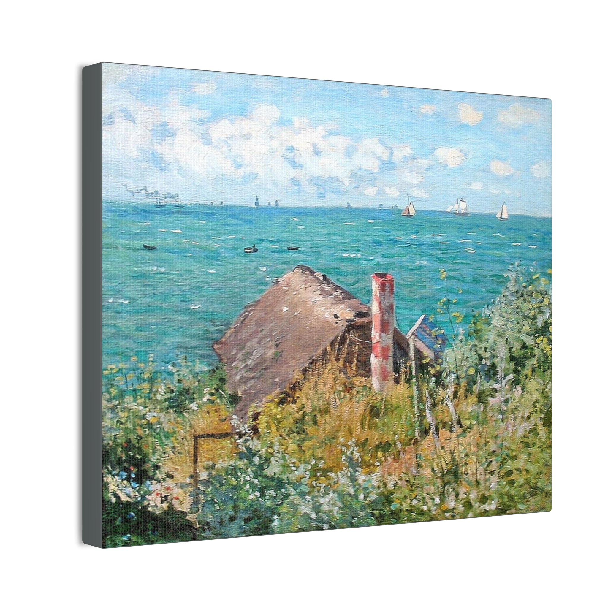 The Cabin at Saint-Adresse Claude Monet Canvas Stretched, 0.75"