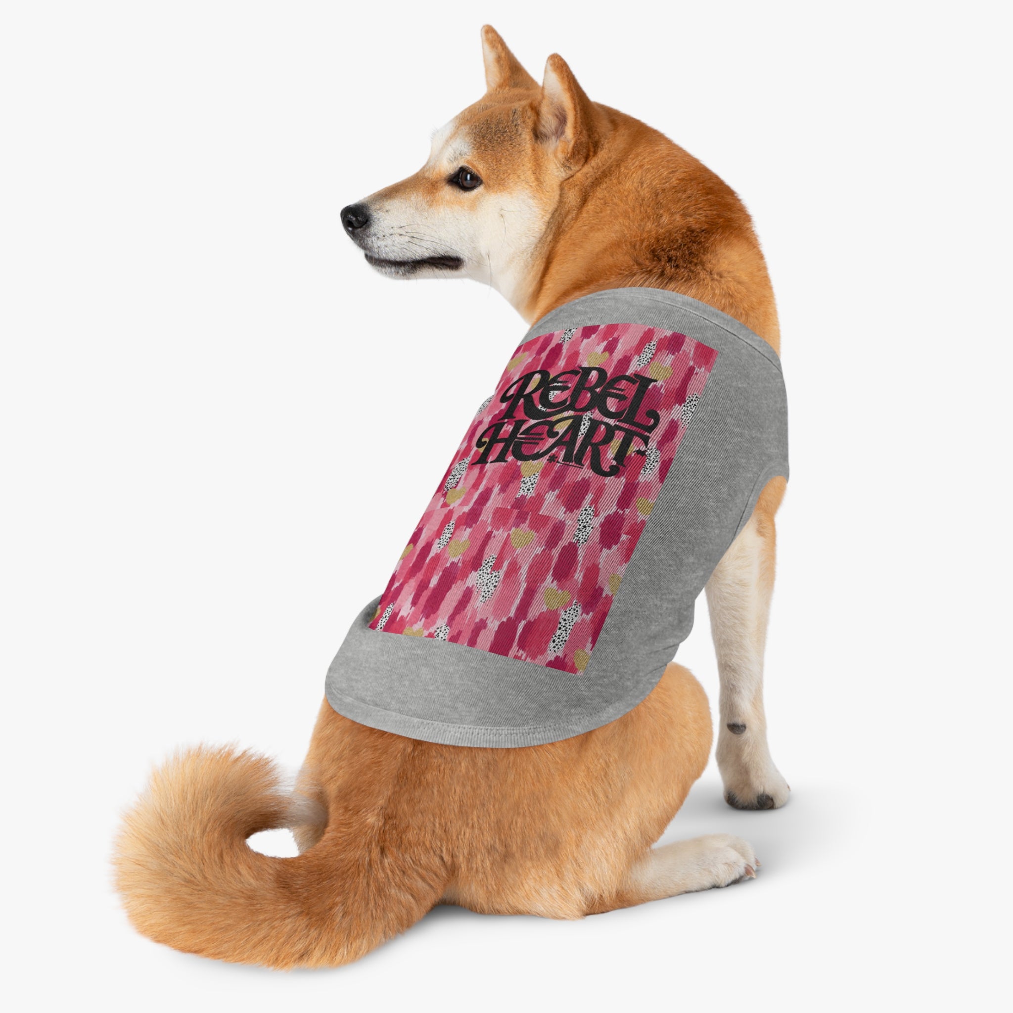 Rebel Heart Pink Confetti Pet Shirt - Stylish and Playful Dog Apparel