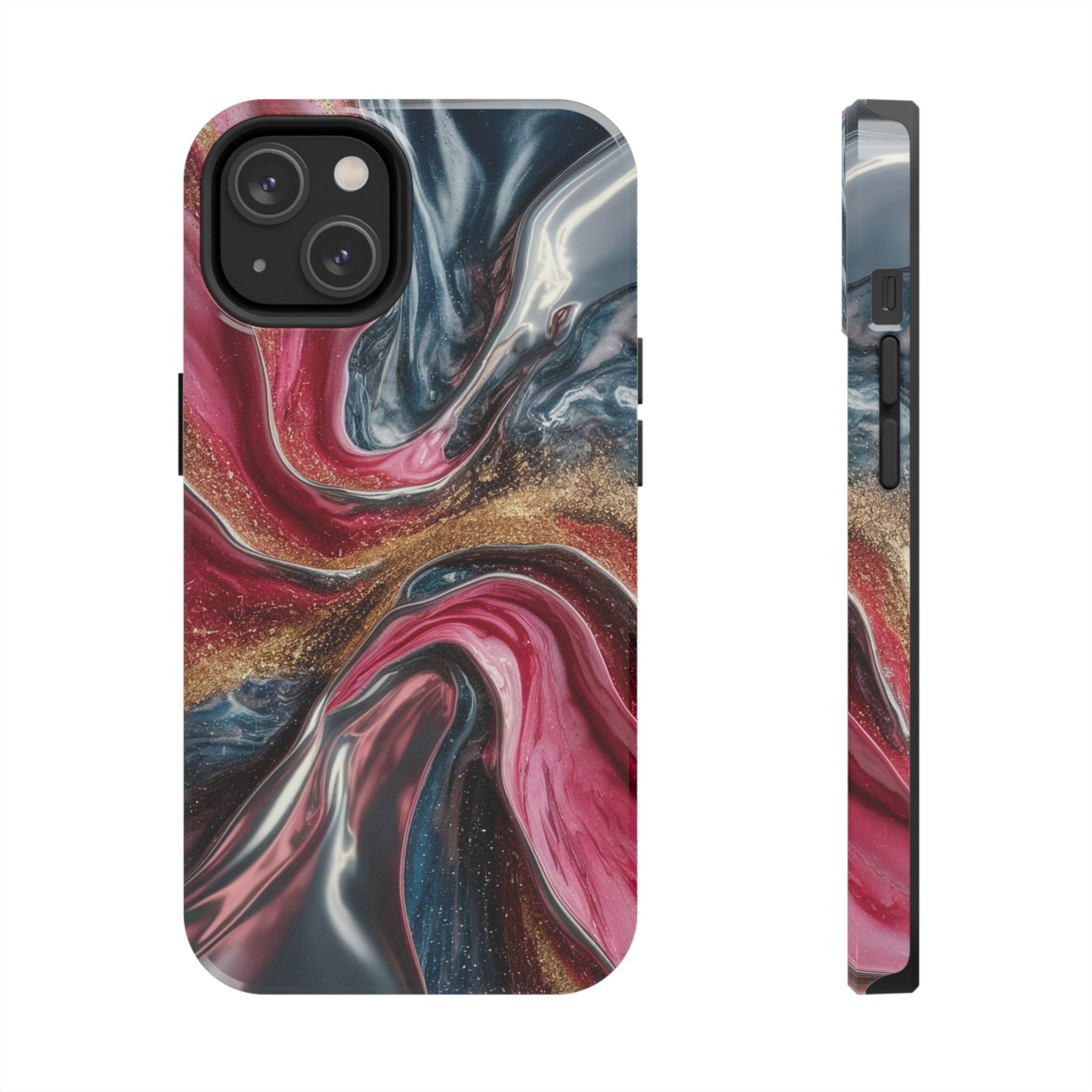 Metallic Swirl - Tough Case for iPhone 14, 15, 16 - Spruced Roost