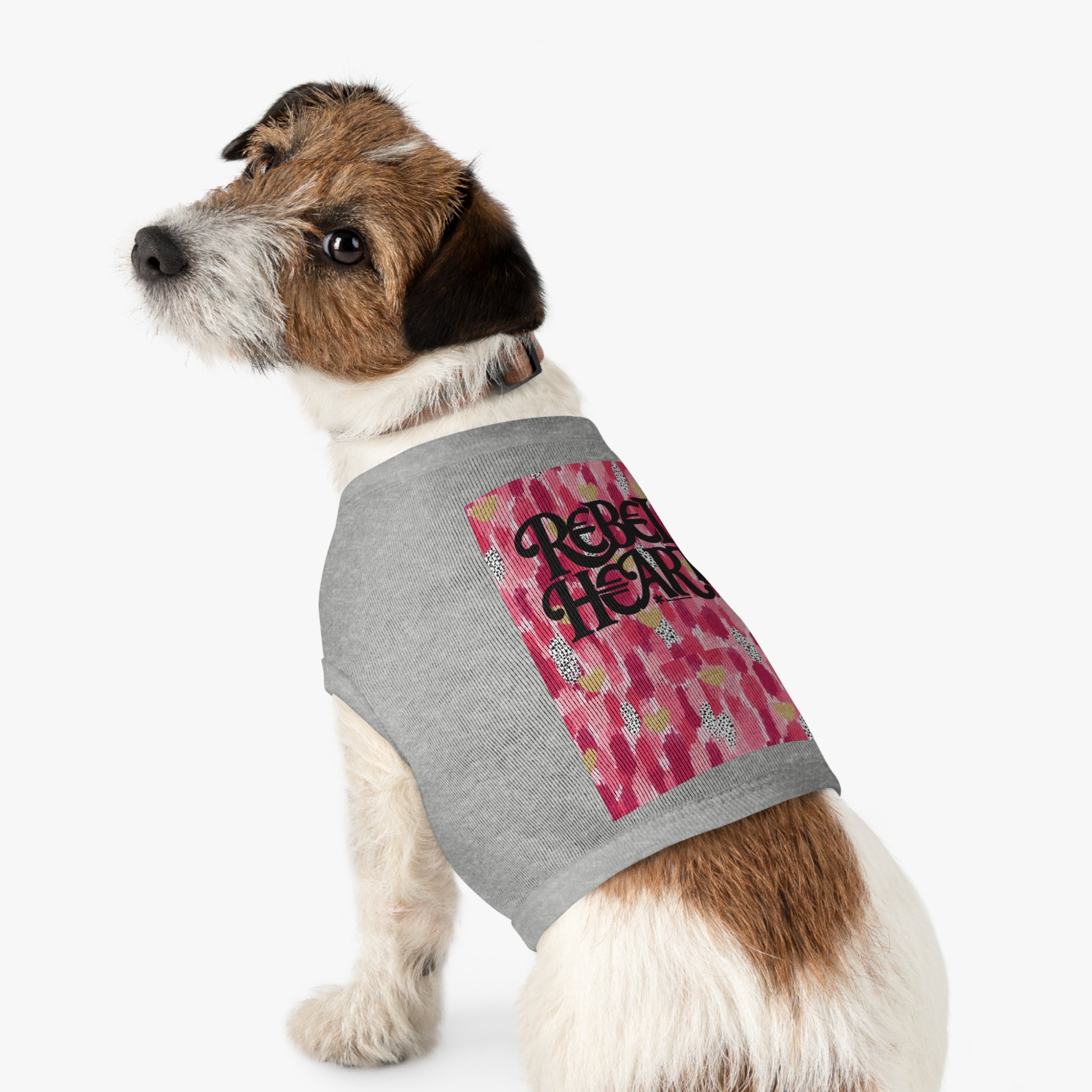 Rebel Heart Pink Confetti Pet Shirt - Stylish and Playful Dog Apparel