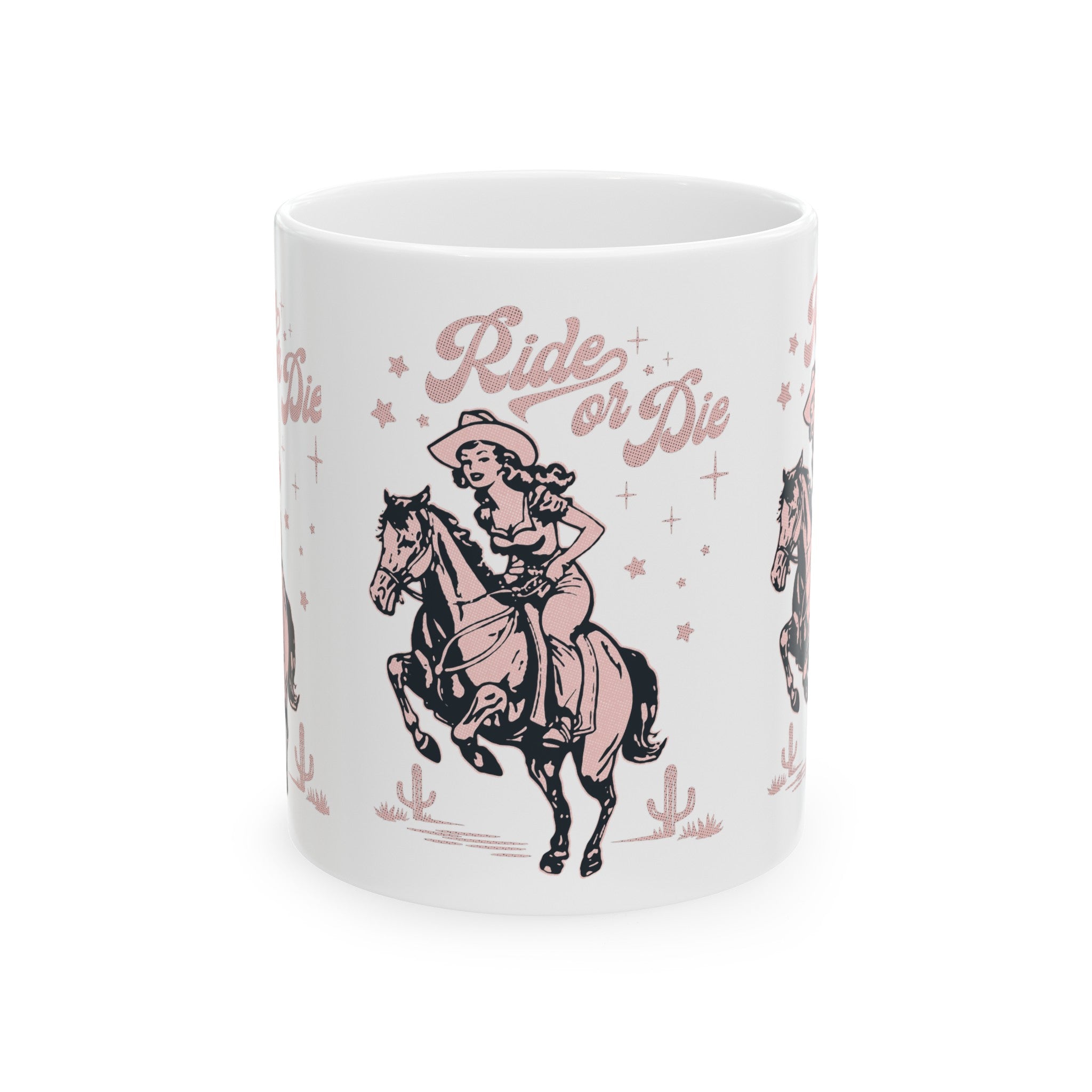 Ride or Die Cowgirl - Ceramic Mug, (11oz, 15oz)