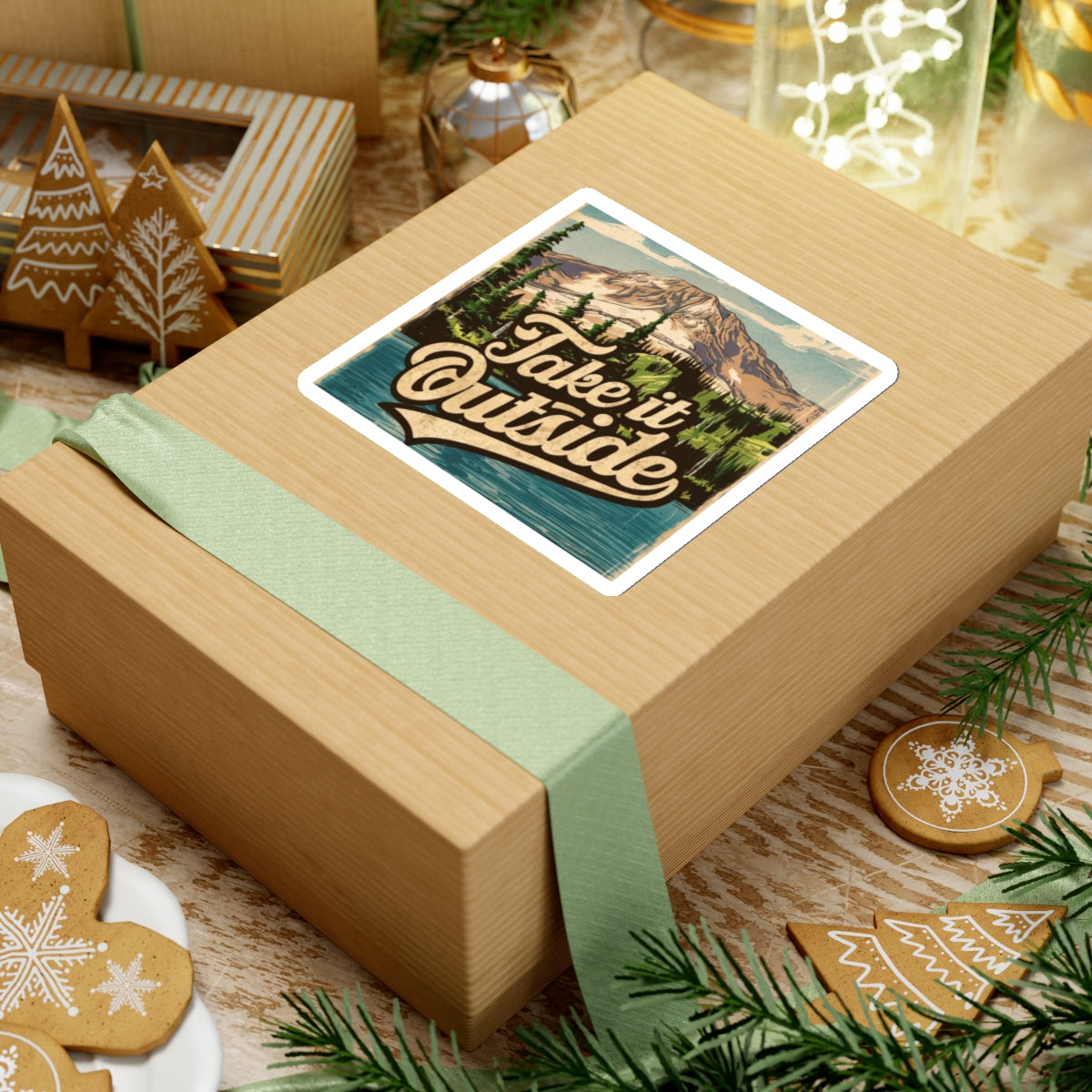 Take it Outside Mountain Lake - Kiss-Cut Stickers