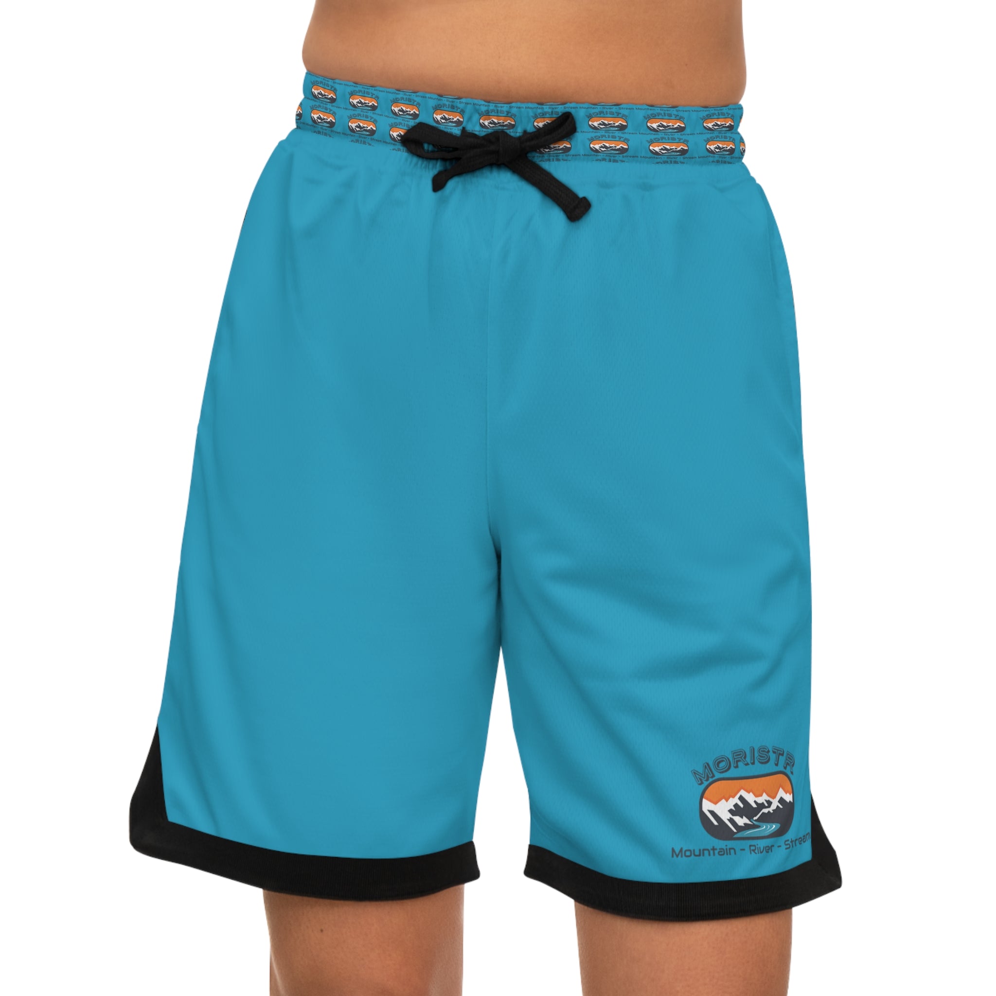 MORISTR Blue Basketball Rib Shorts (AOP)