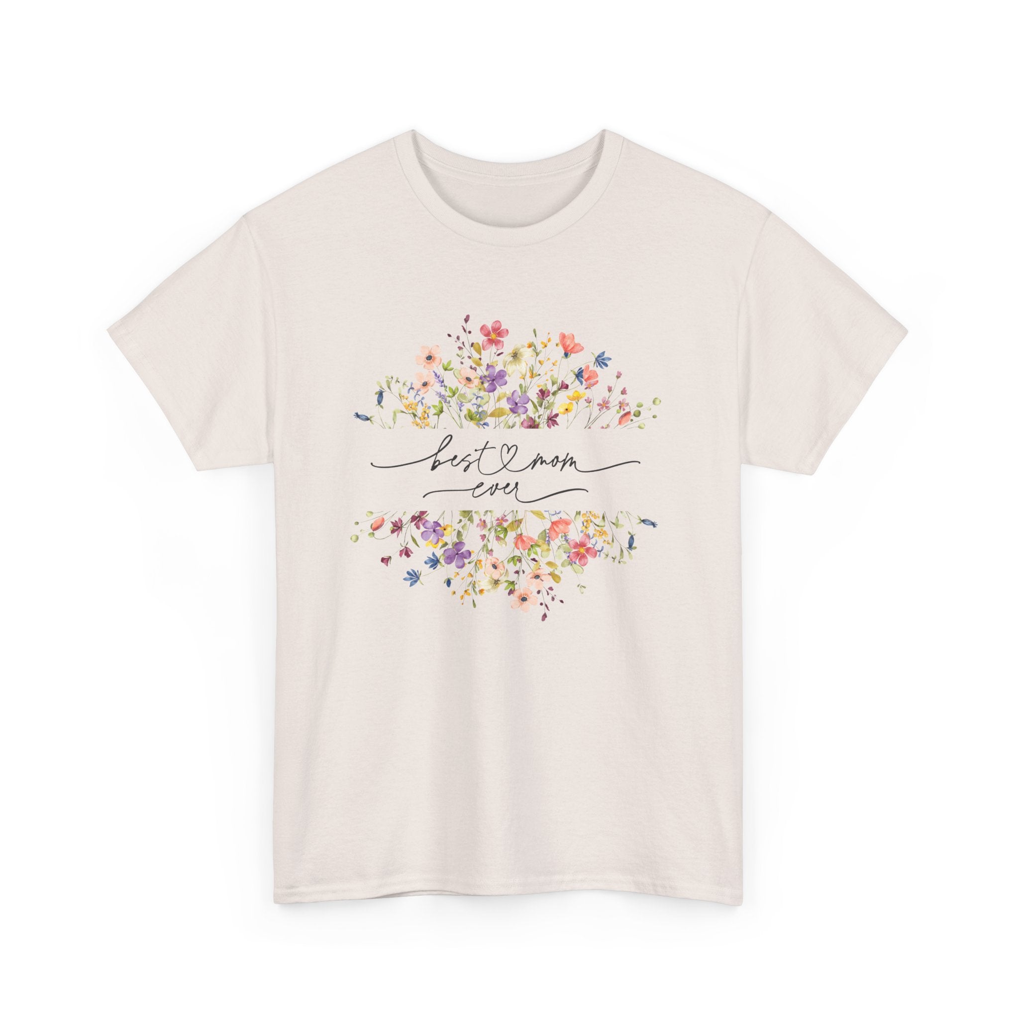 Best Mom Floral Unisex Heavy Cotton Tee - Spruced Roost