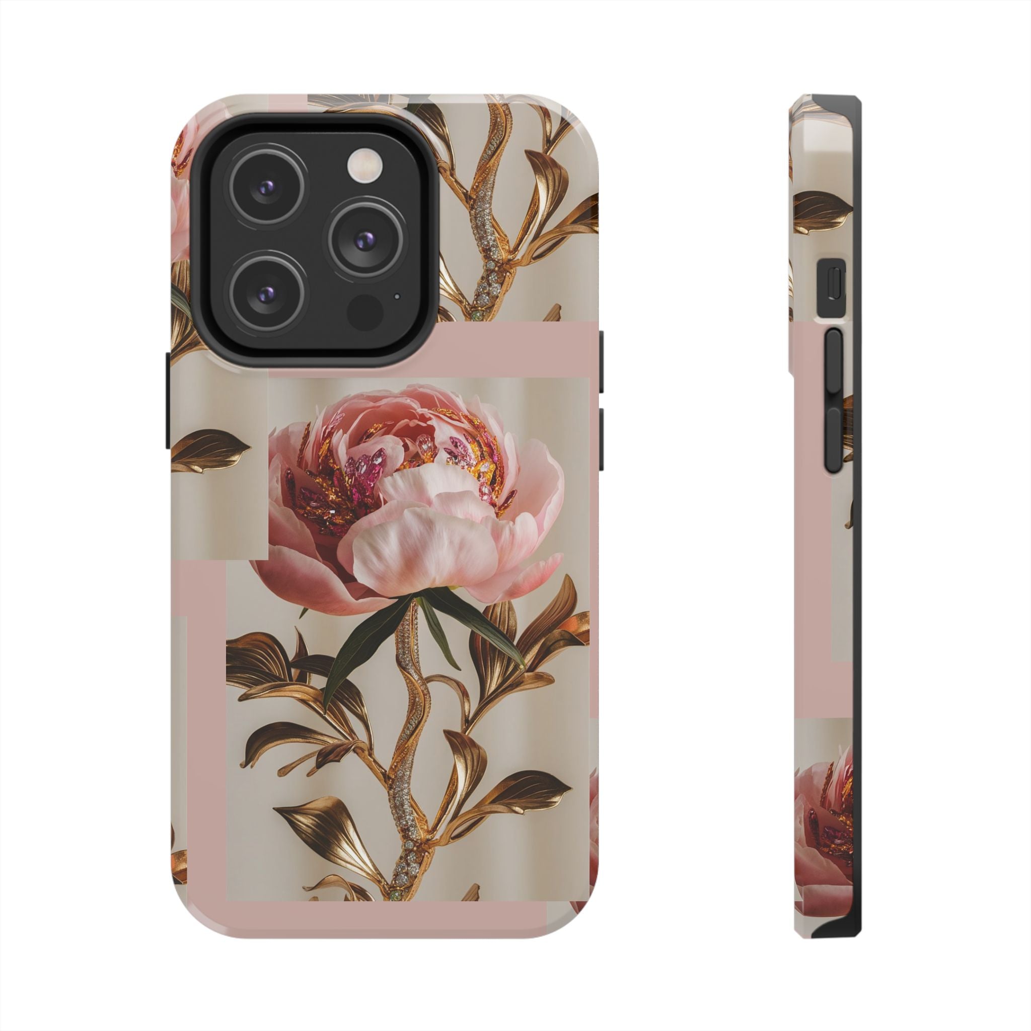 Sparkling Pink Peony - Tough Case for iPhone 14, 15, 16 - Spruced Roost
