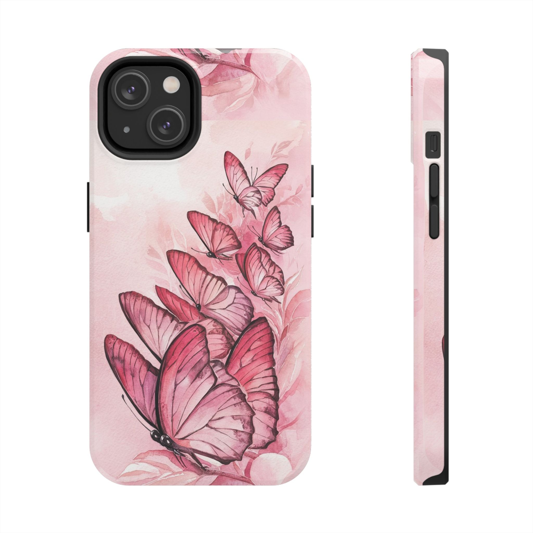 Pink Butterflies - Tough Case for iPhone 14, 15, 16 - Spruced Roost