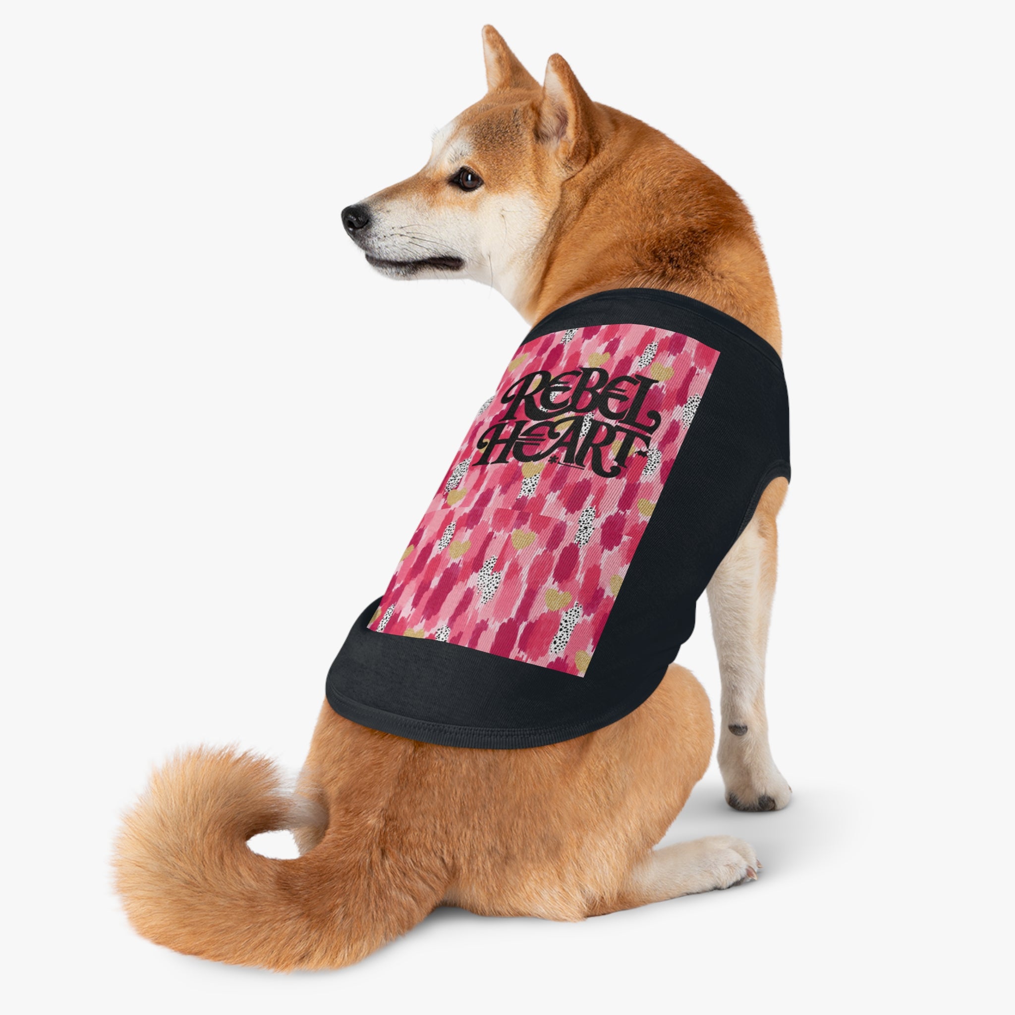 Rebel Heart Pink Confetti Pet Shirt - Stylish and Playful Dog Apparel