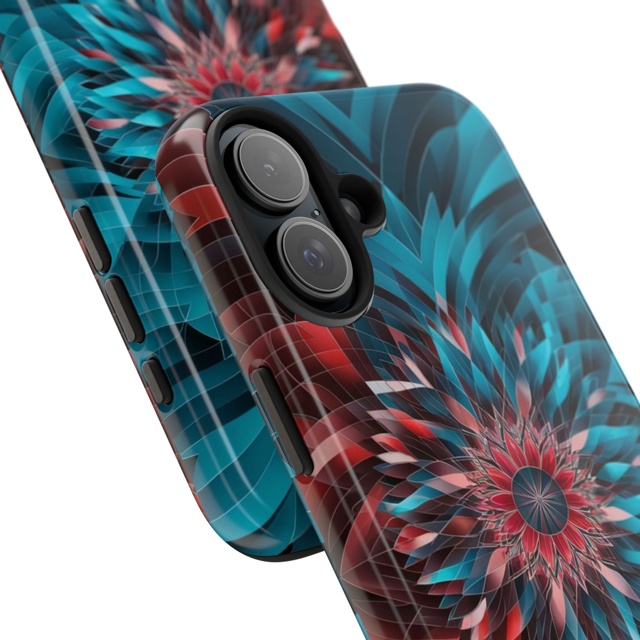 Mandala Maroon and Blue - Tough Case for iPhone 14, 15, 16 - Spruced Roost