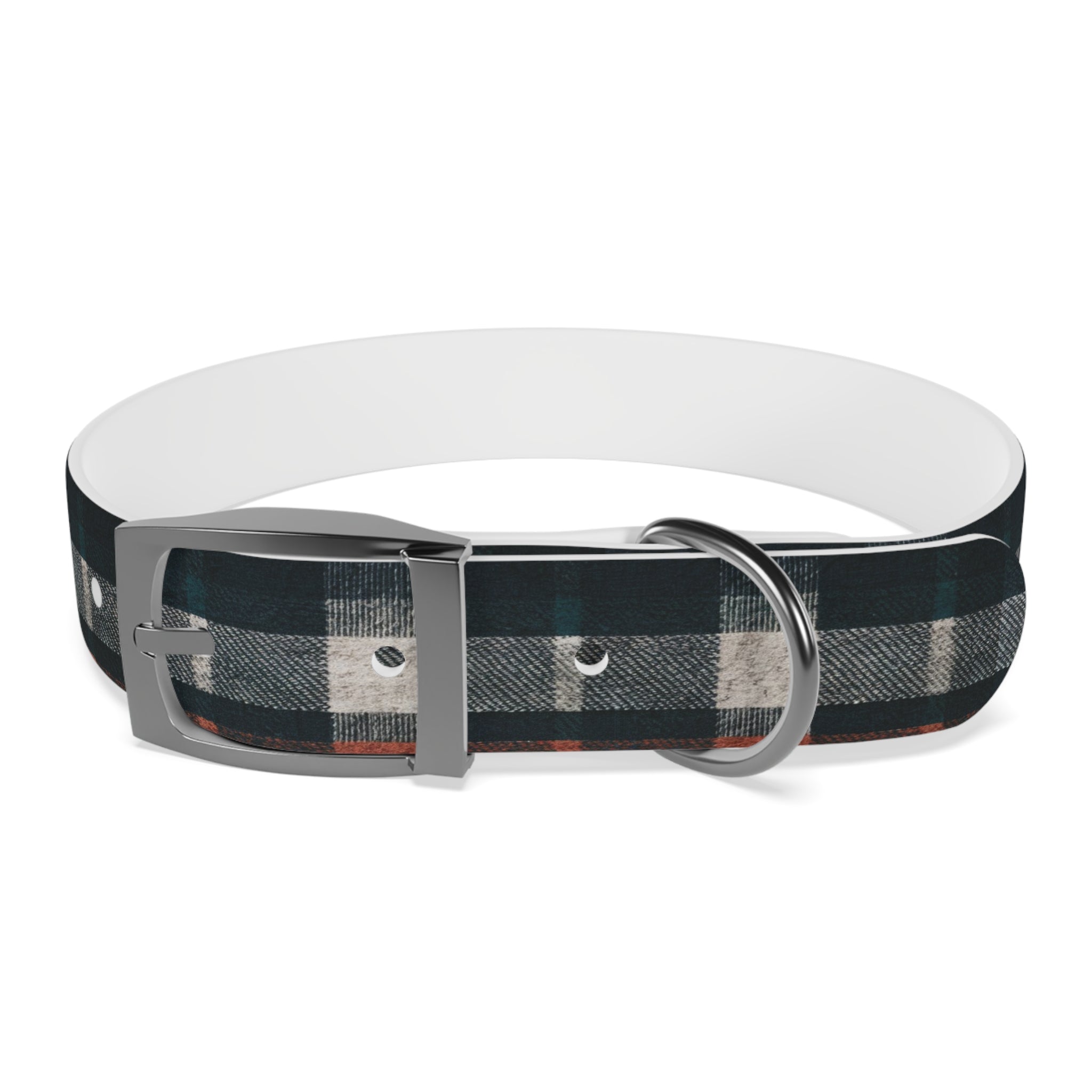 Midnight Blue Plaid Dog Collar