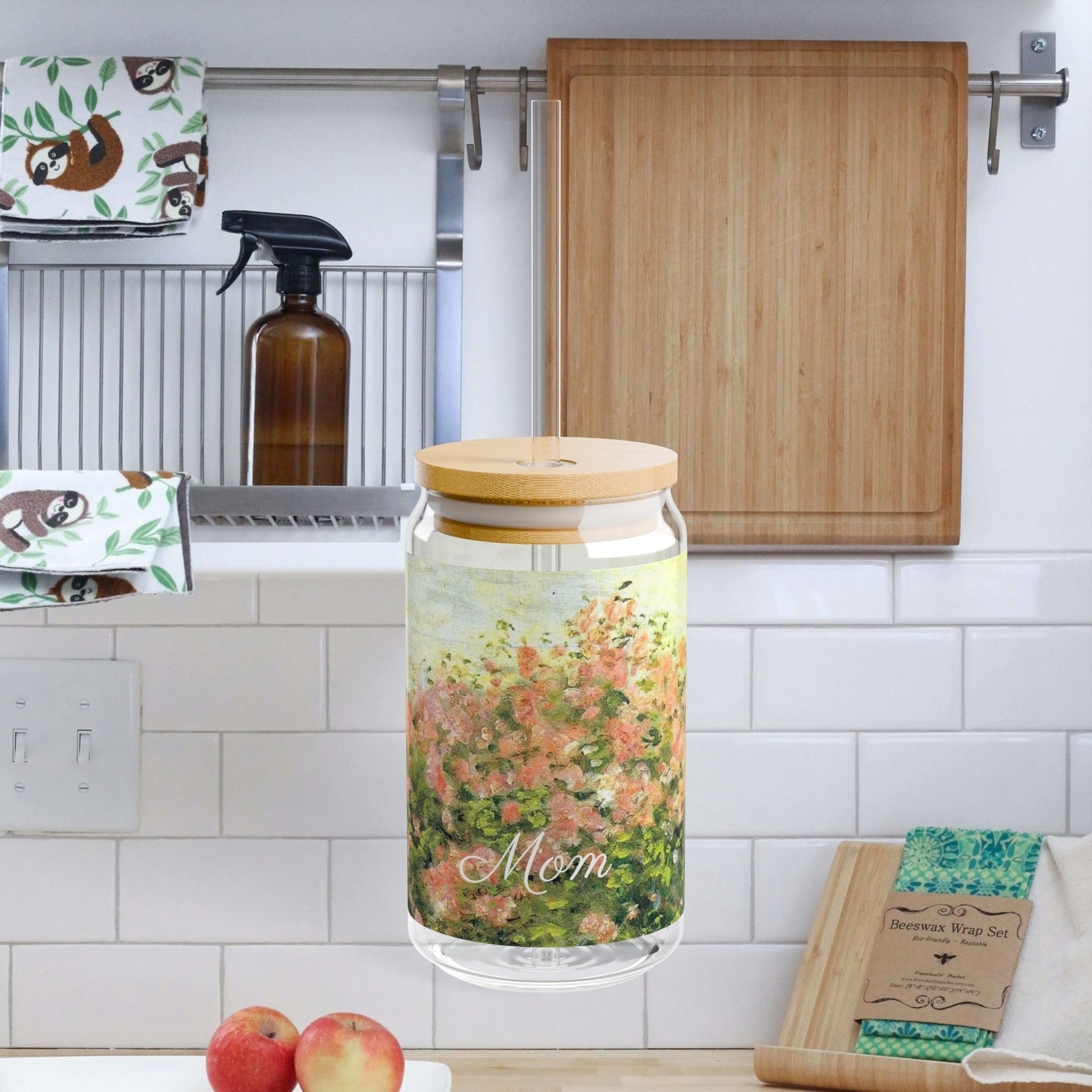 Roses Eterna Sipper Glass, 16oz - Spruced Roost