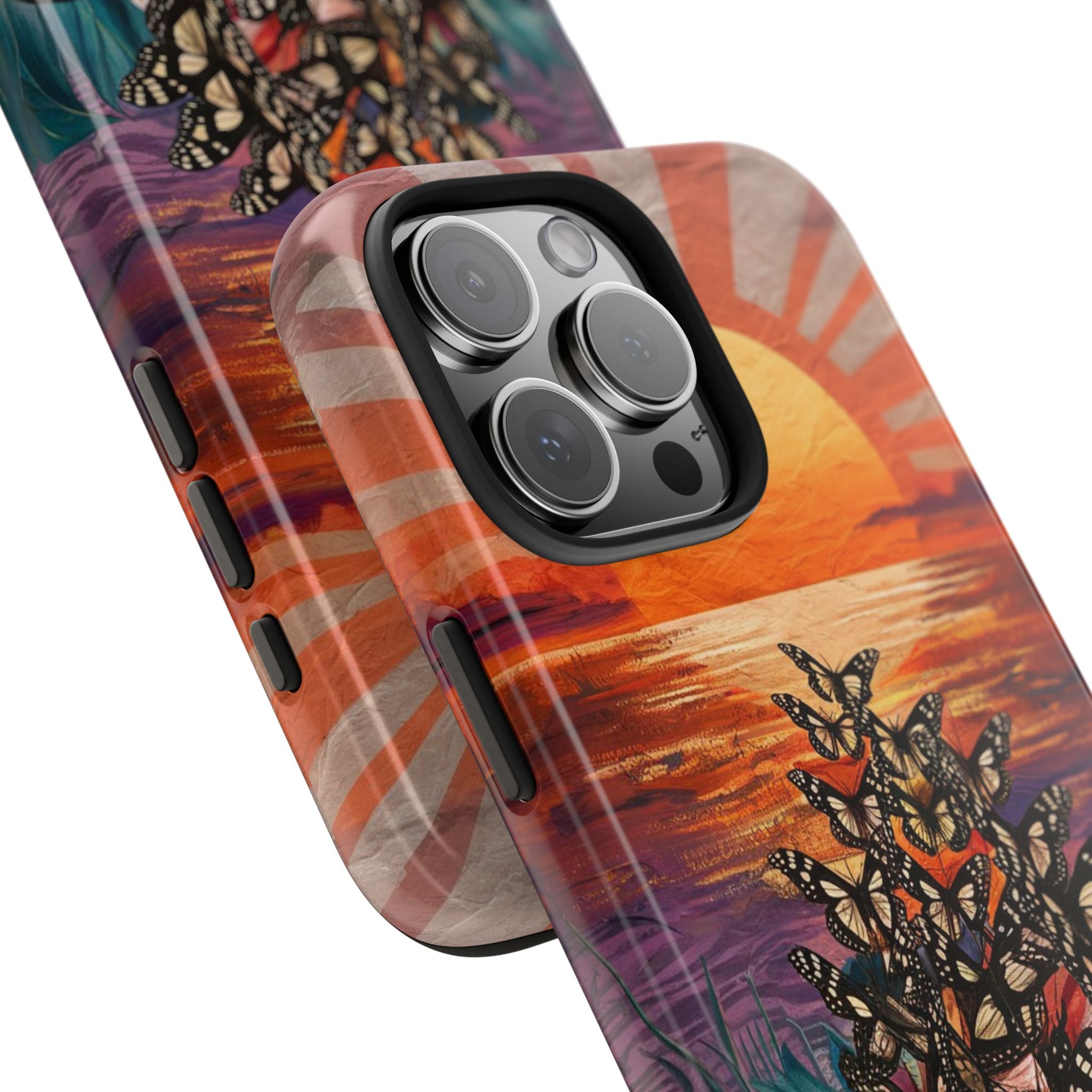 Sunset Butterflies - Tough Case for iPhone 14, 15, 16 - Spruced Roost