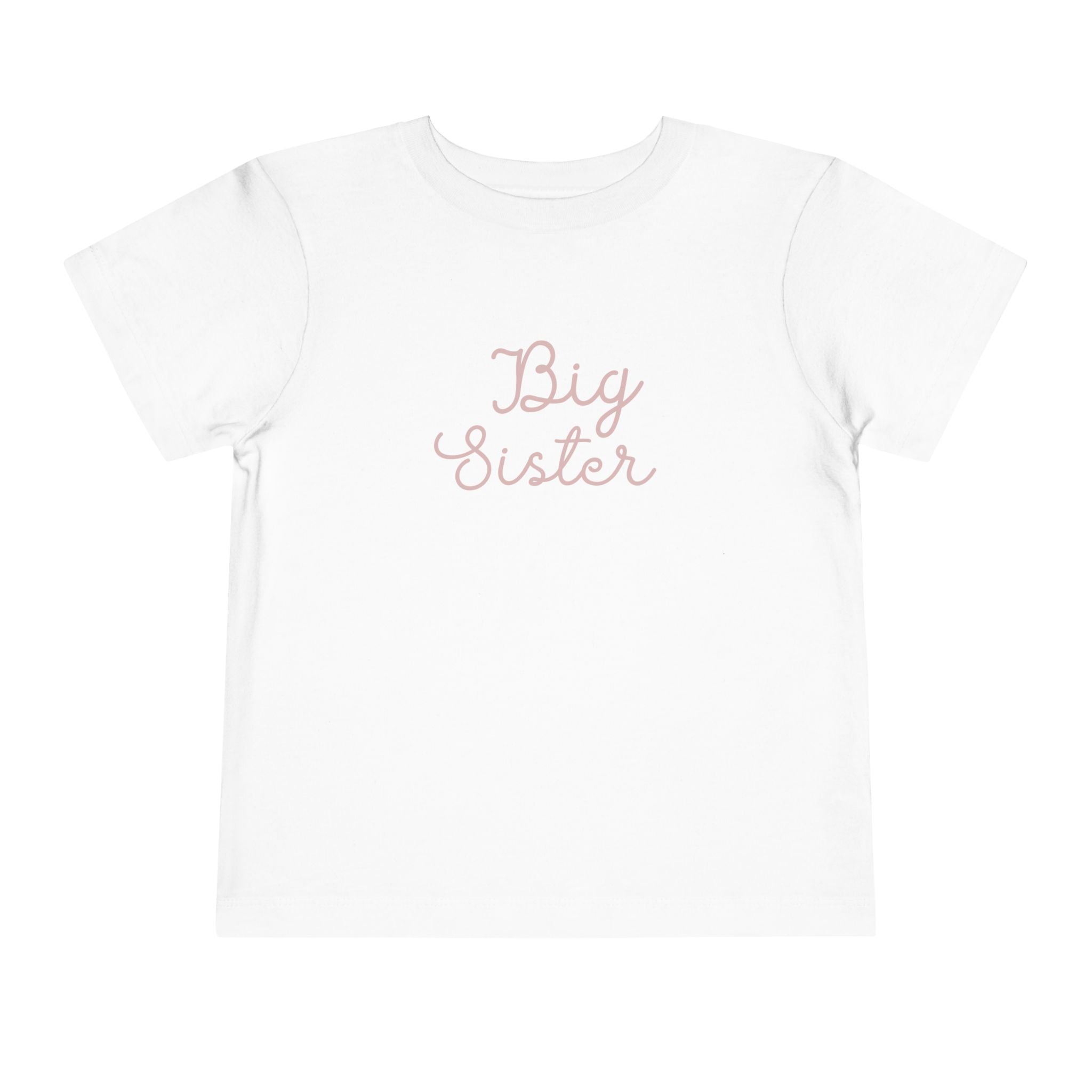 Pink Cursive - Big Sister Baby T-Shirt - Gift for New Siblings, Baby Showers