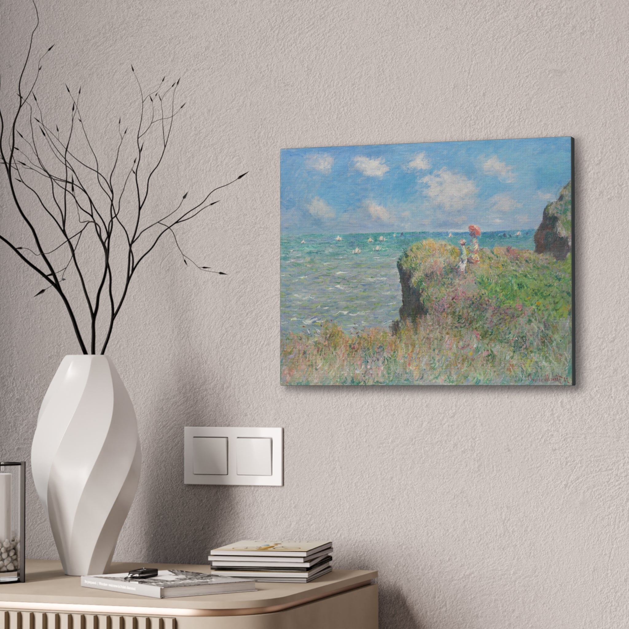 Cliff Walk at Pourville - Claude Monet Canvas Stretched, 0.75"
