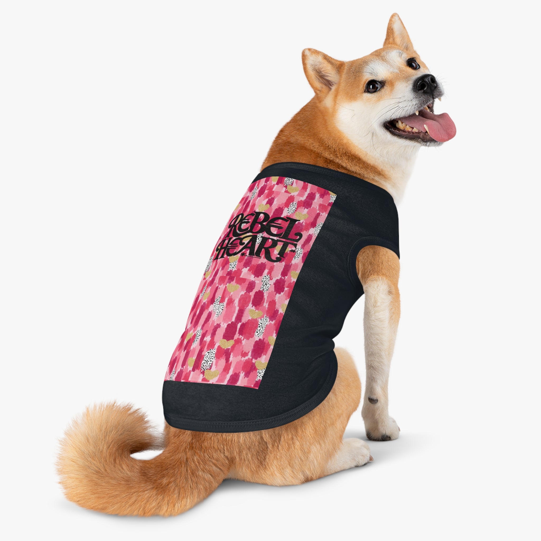 Rebel Heart Pink Confetti Pet Shirt - Stylish and Playful Dog Apparel