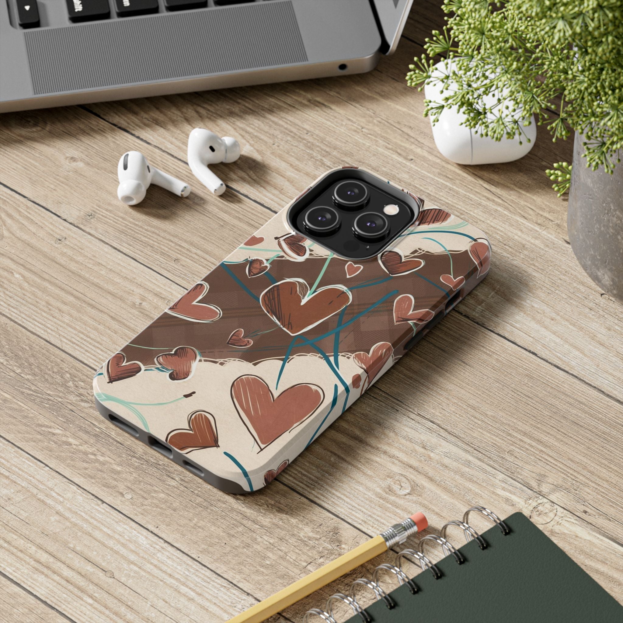 Hearts au Naturel - Tough Case for iPhone 14, 15, 16 - Spruced Roost