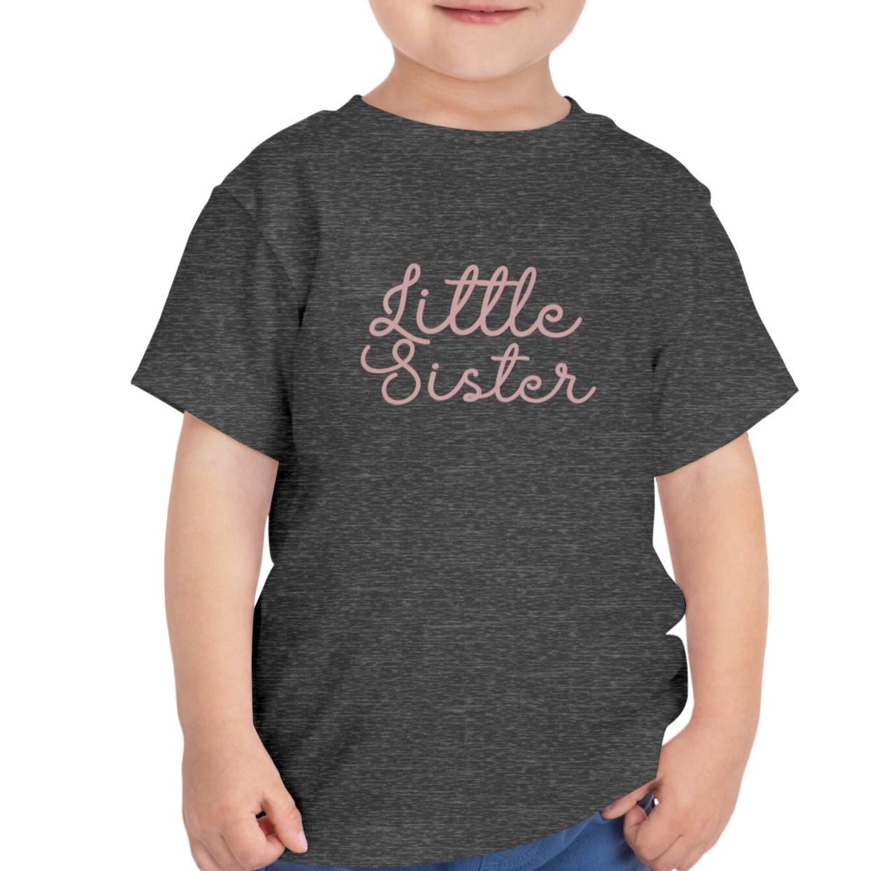 Pink Cursive - Little Sister Onesie - Long-Sleeve Organic Bodysuit