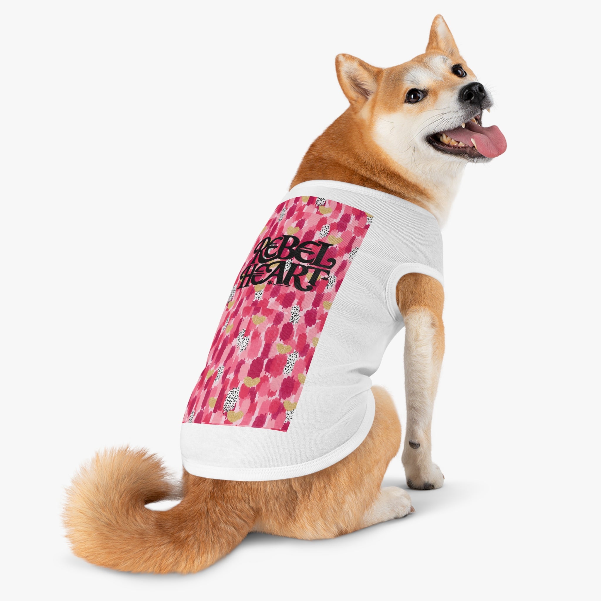 Rebel Heart Pink Confetti Pet Shirt - Stylish and Playful Dog Apparel