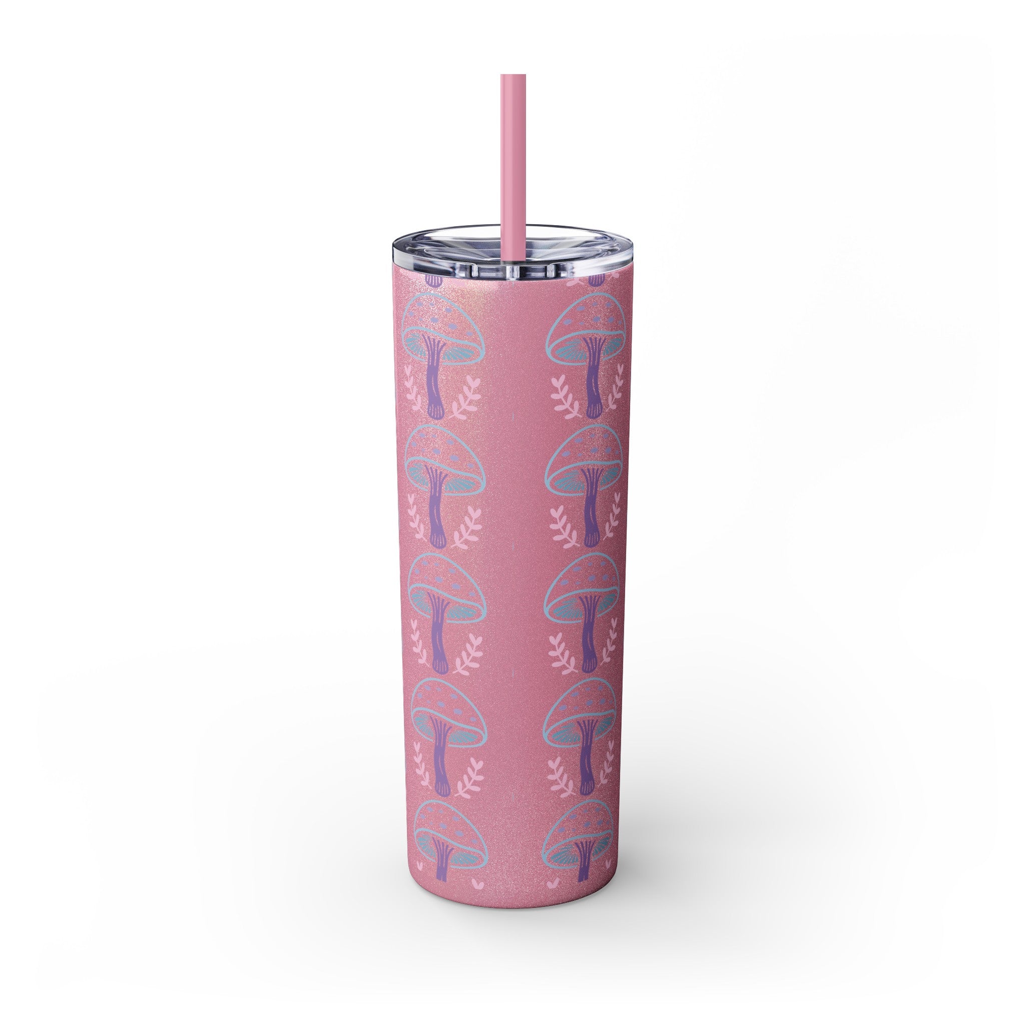 Glitter Tumblers Mushroom Magic - Skinny Tumbler with Straw, 20oz