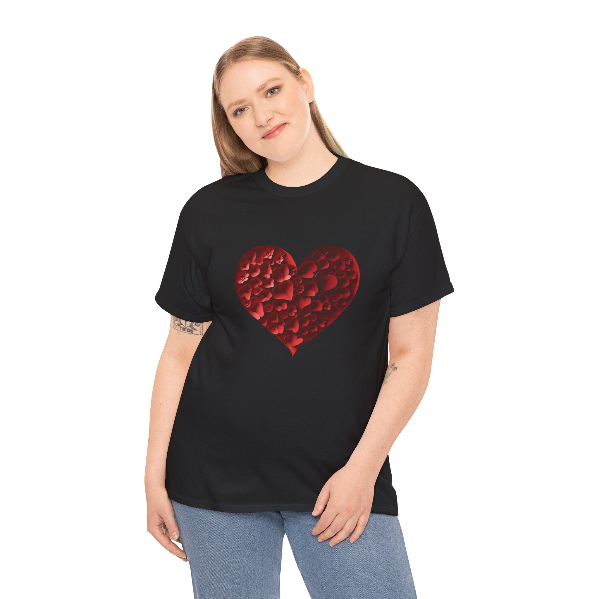 Floral Heart - Unisex Heavy Cotton Tee - Spruced Roost