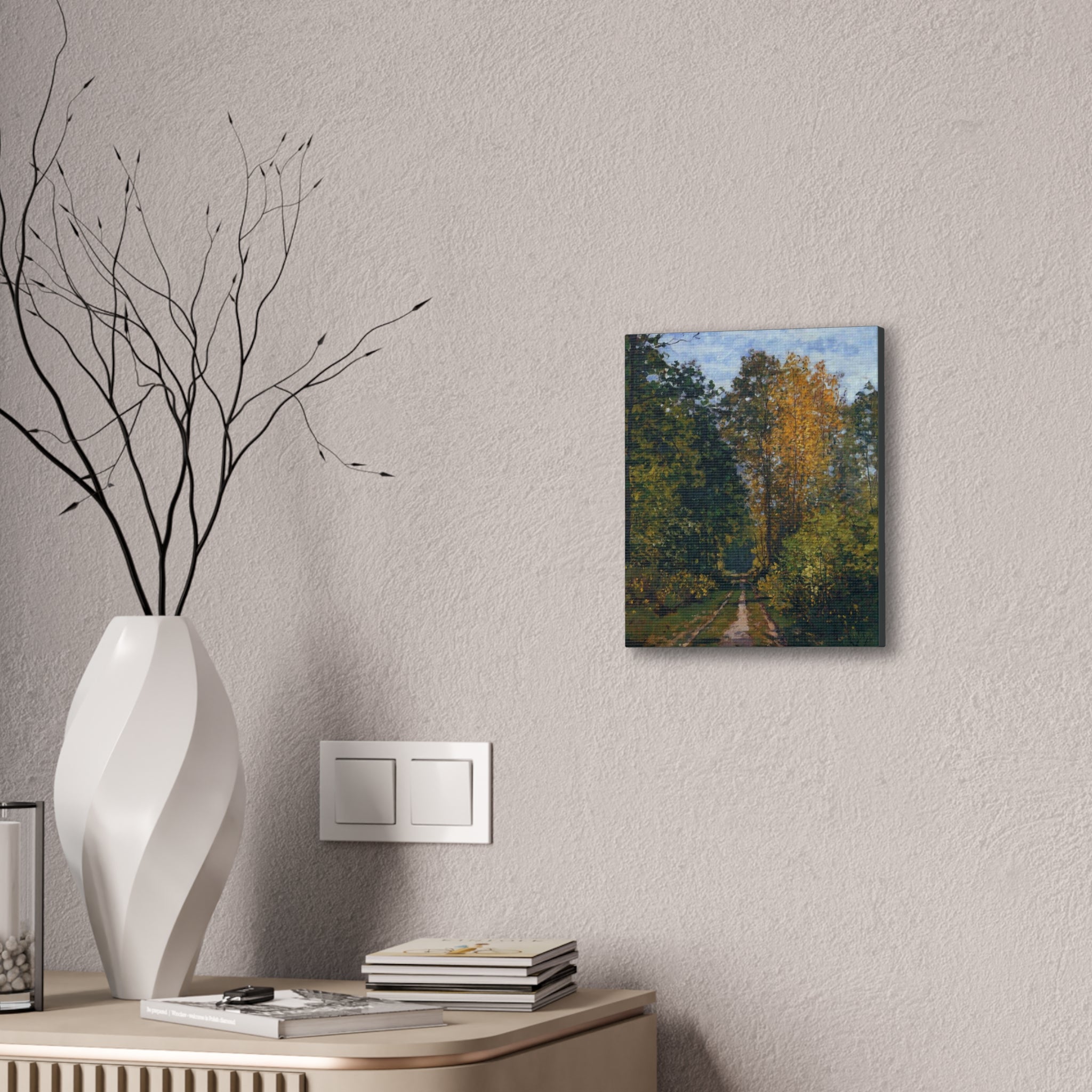 Wooded Path 1865 - Claude Monet - Canvas Stretched, 0.75" - Spruced Roost