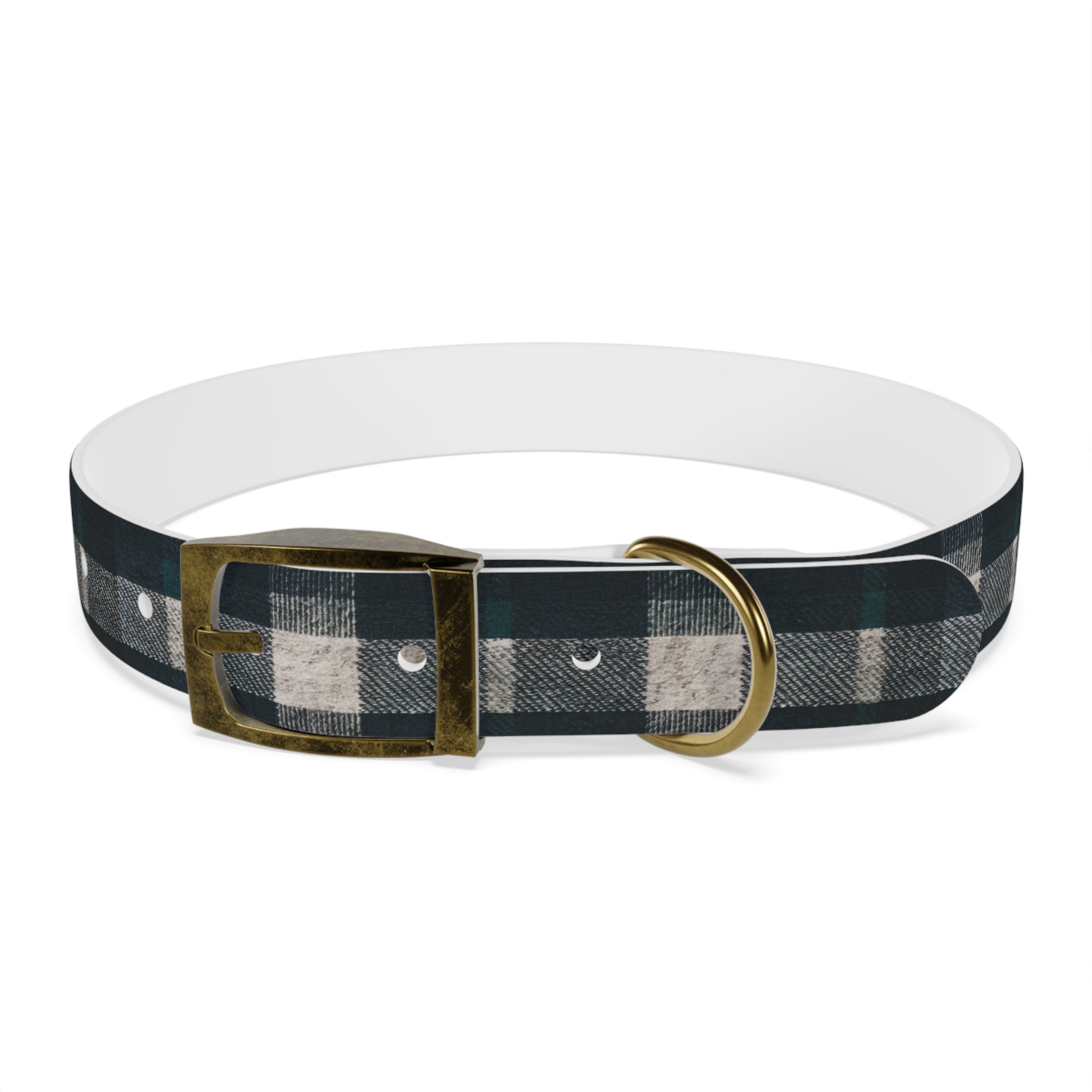 Midnight Blue Plaid Dog Collar