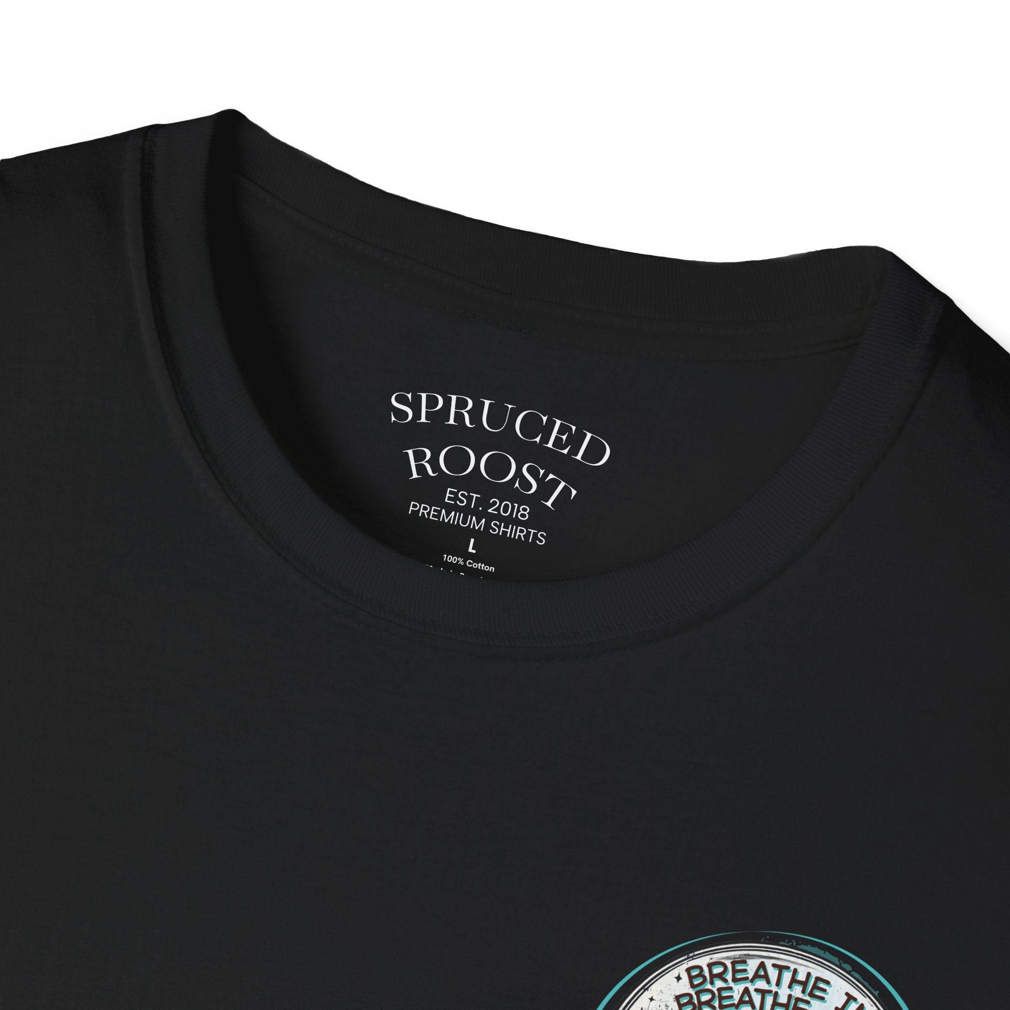 Breathe In, Breathe Out - Men's Unisex Sized Crew Graphic T-Shirt