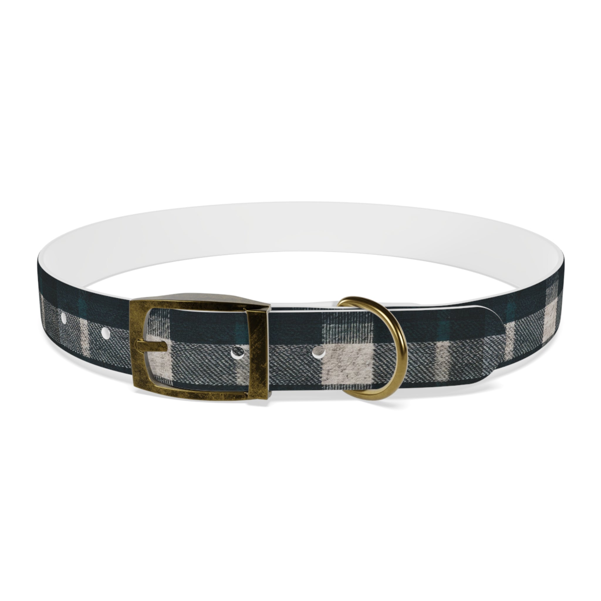 Midnight Blue Plaid Dog Collar