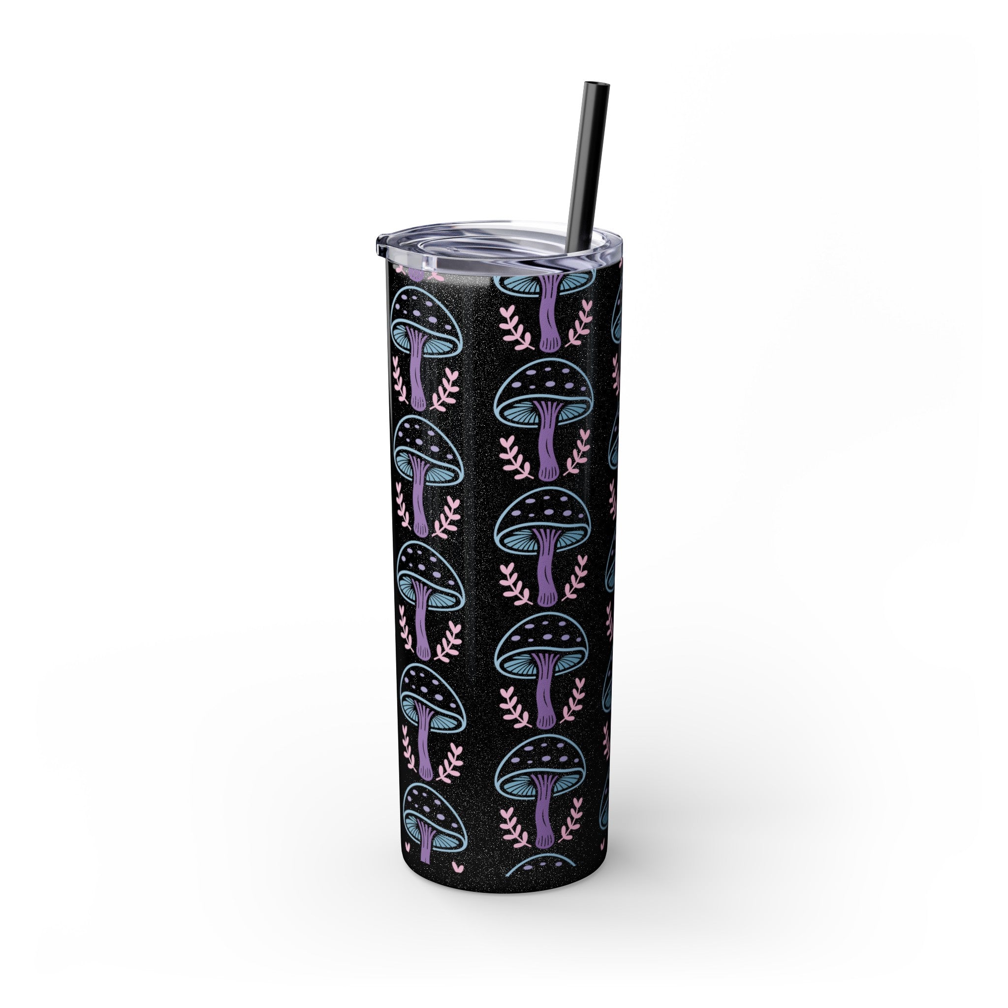 Glitter Tumblers Mushroom Magic - Skinny Tumbler with Straw, 20oz