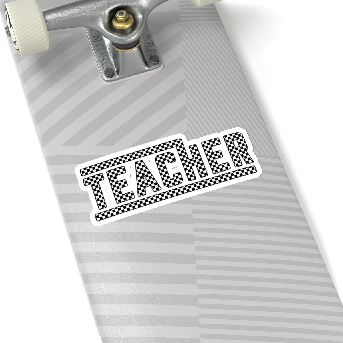 Teacher Checked Black and White Kiss-Cut Stickers - Spruced Roost