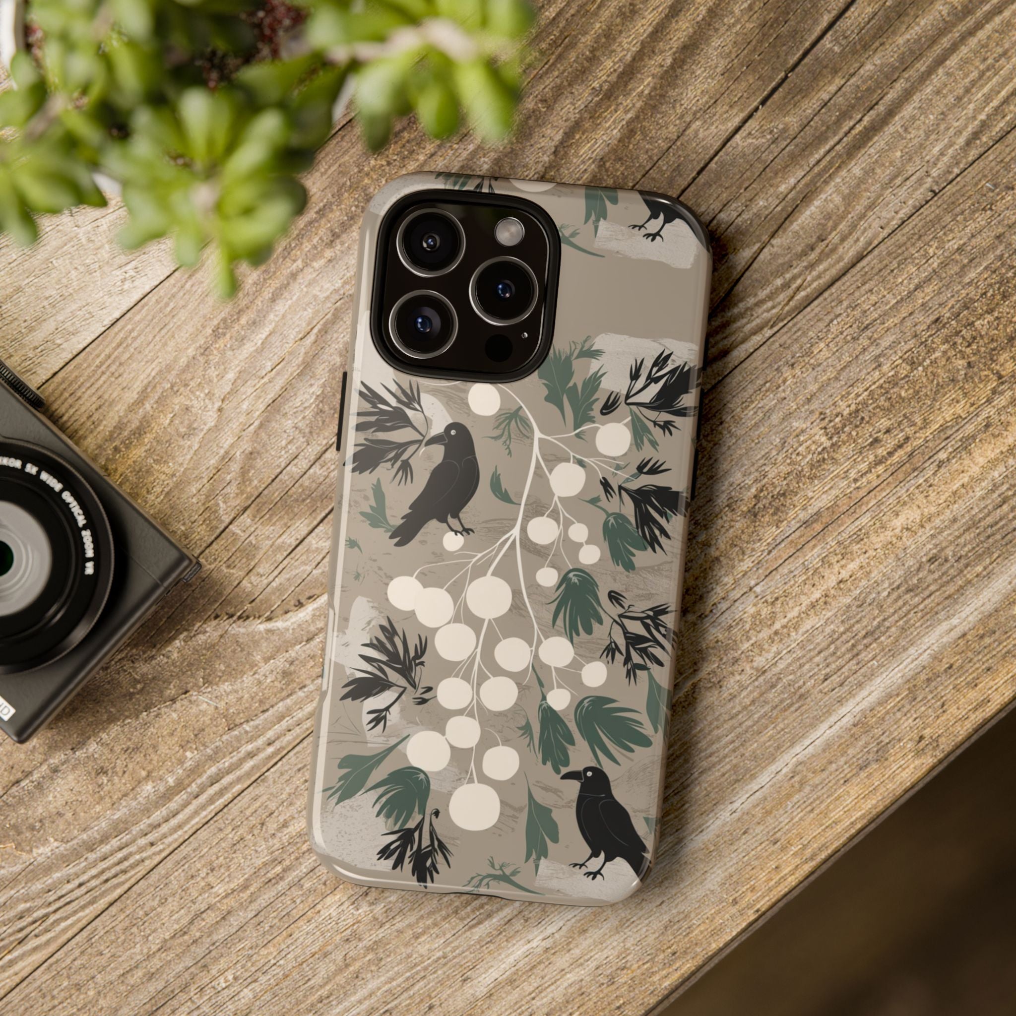 Crows and Berries - Tough Case for iPhone 14, 15, 16 - Spruced Roost
