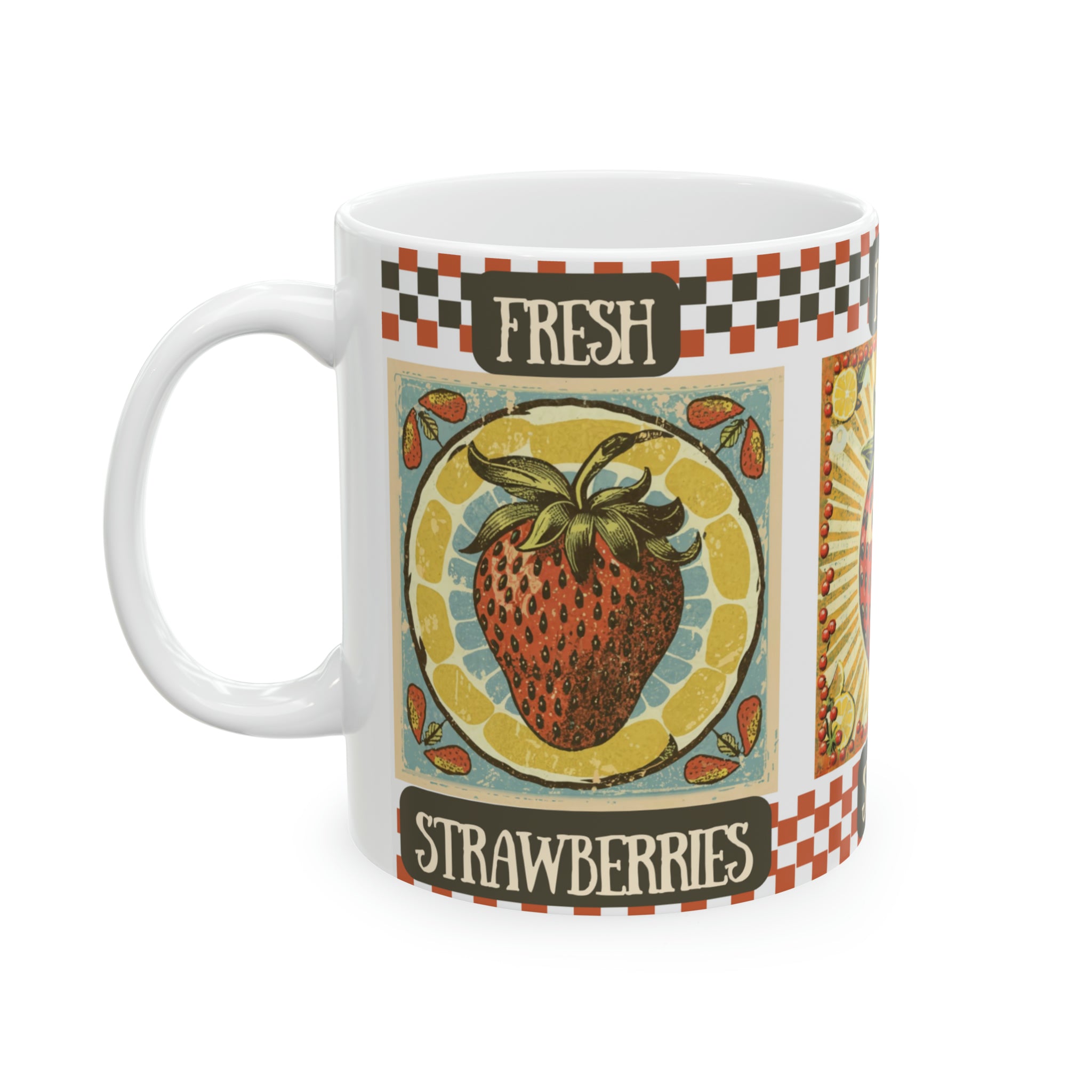 Fresh Picked Strawberries - Ceramic Mug, 11oz