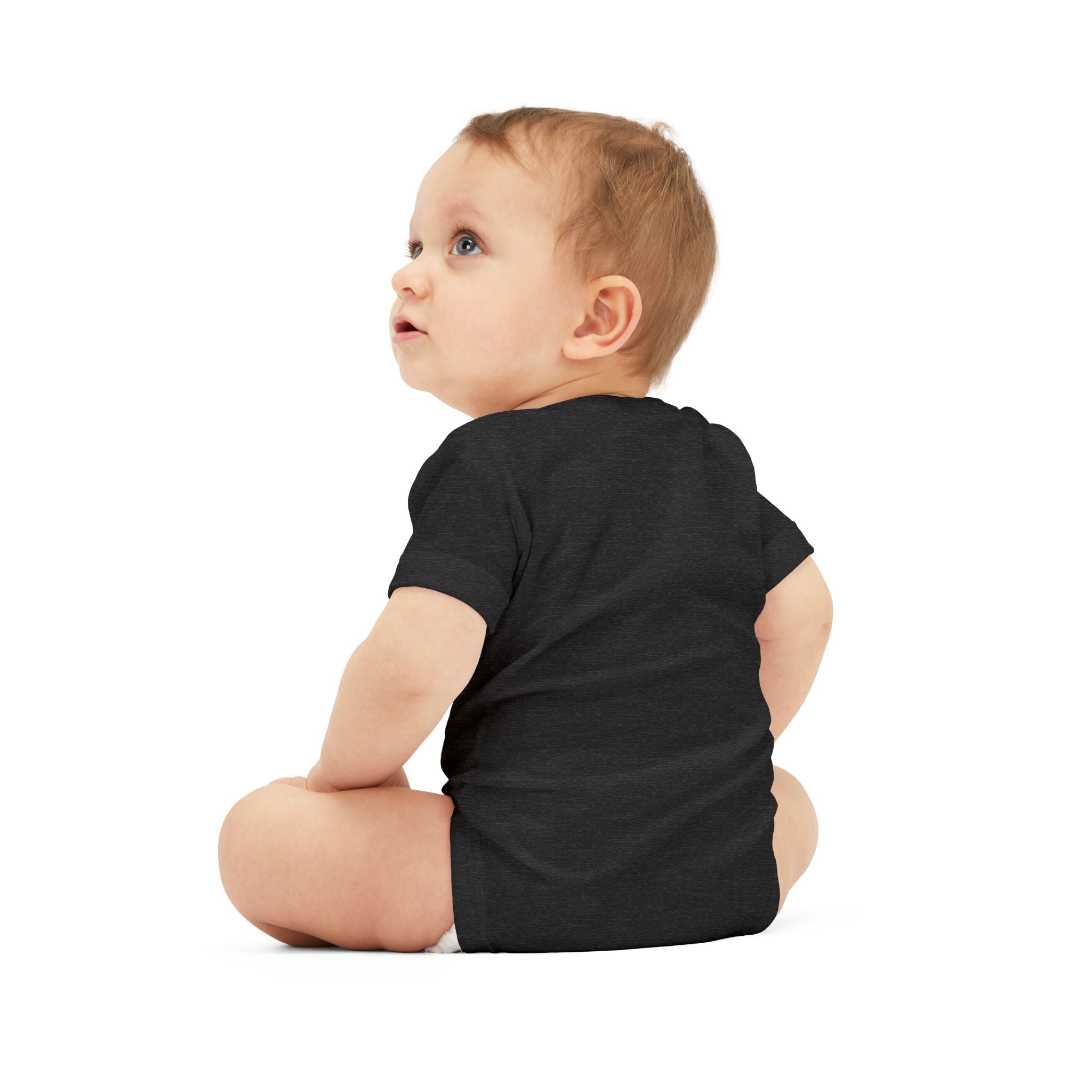 Daisy Cursive Pink - Little Sister Onesie - Long-Sleeve Organic Bodysuit
