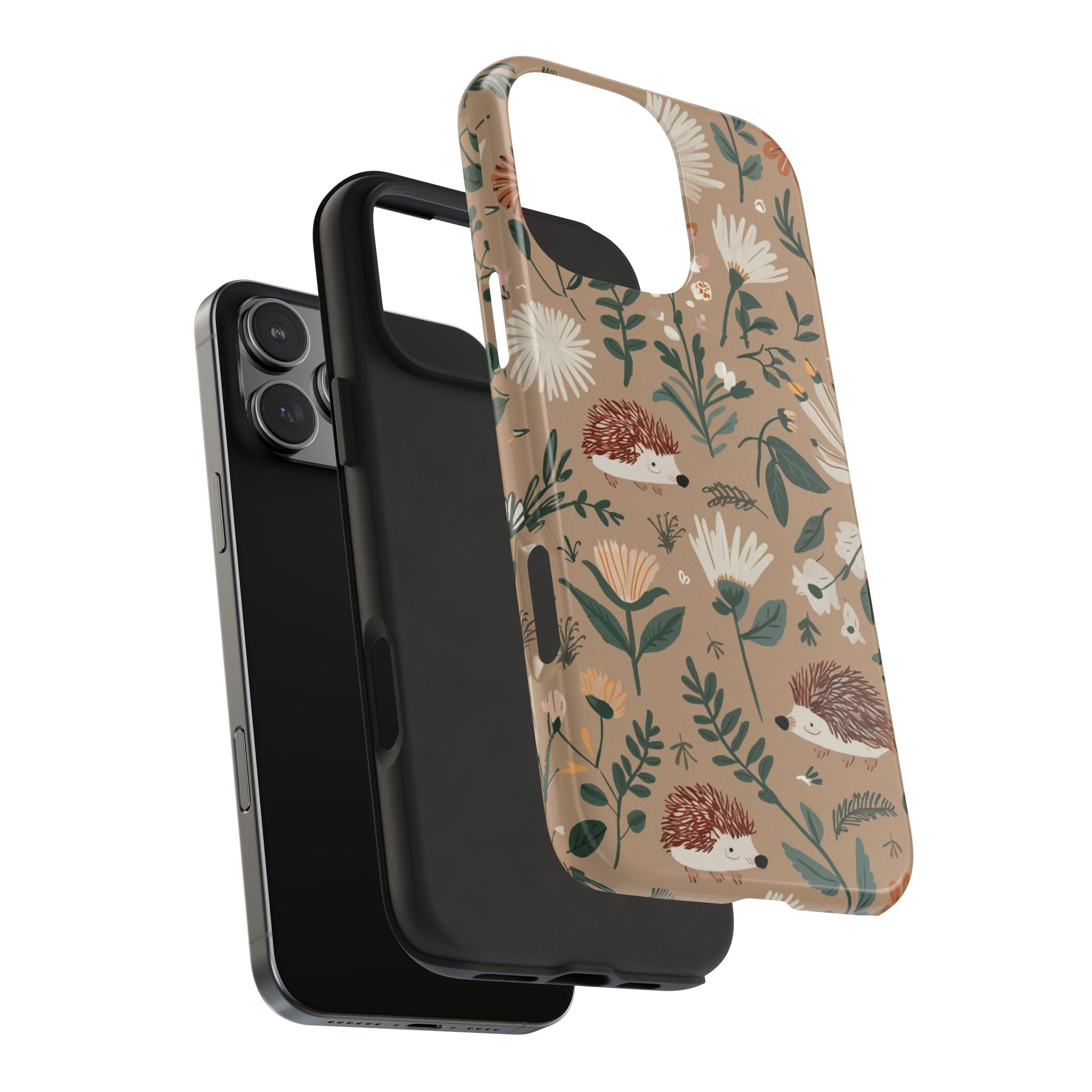 Hedehogs & Daisies - Tough Case for iPhone 14, 15, 16 - Spruced Roost