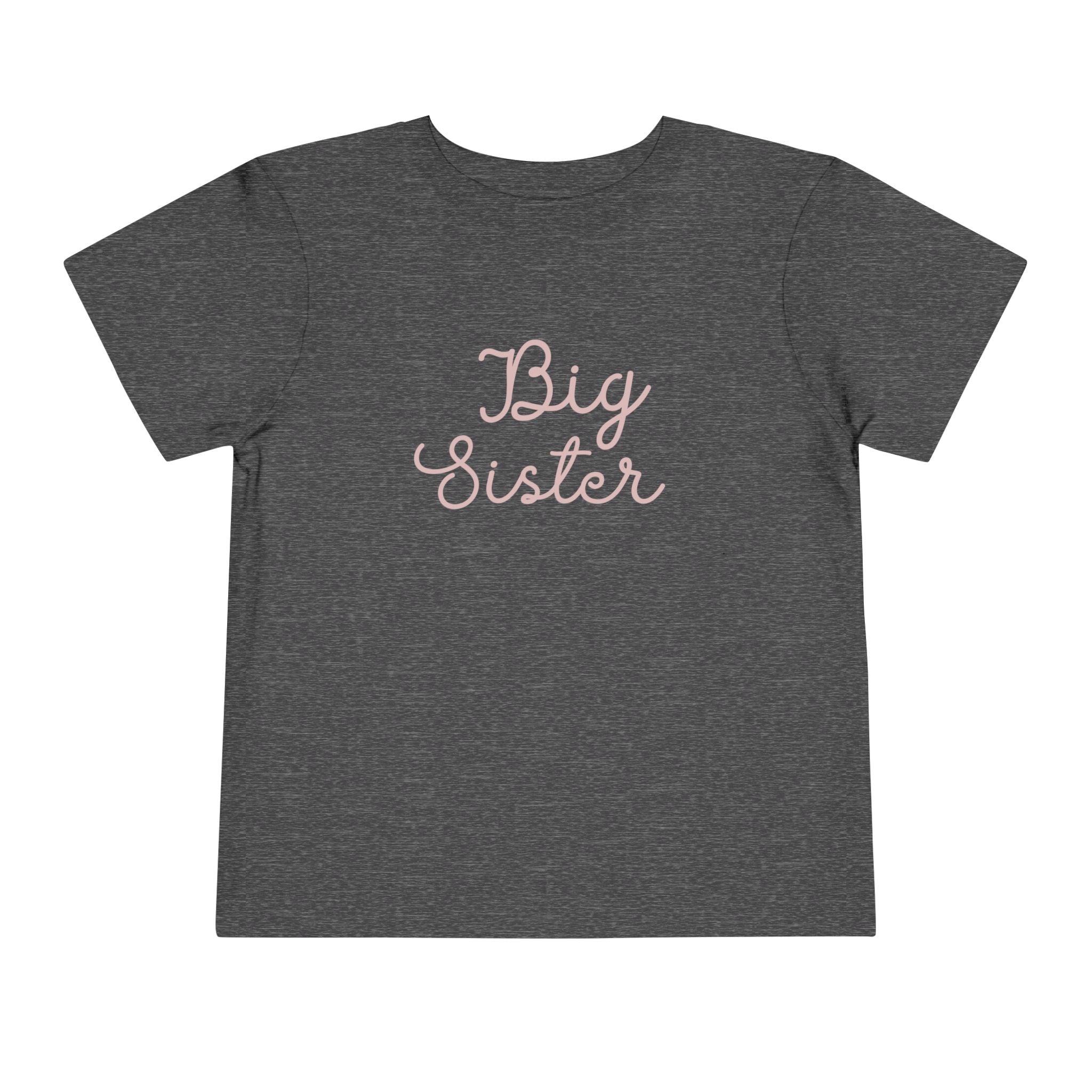 Pink Cursive - Big Sister Kids' T-Shirt -Gift for New Siblinngs - 3/4-7/8