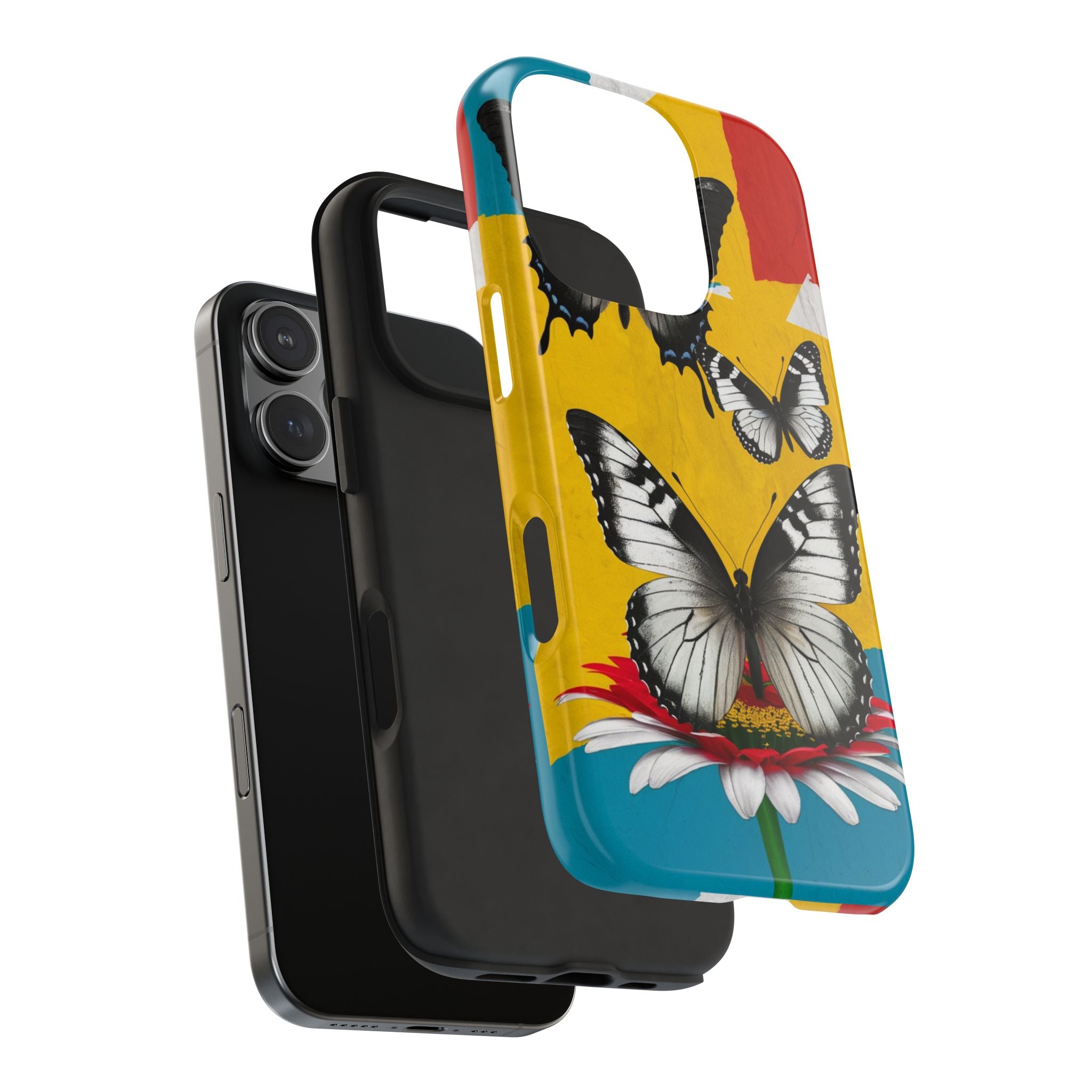 Abstract Gerber and Butterfly - Tough Case for iPhone 14, 15, 16 - Spruced Roost