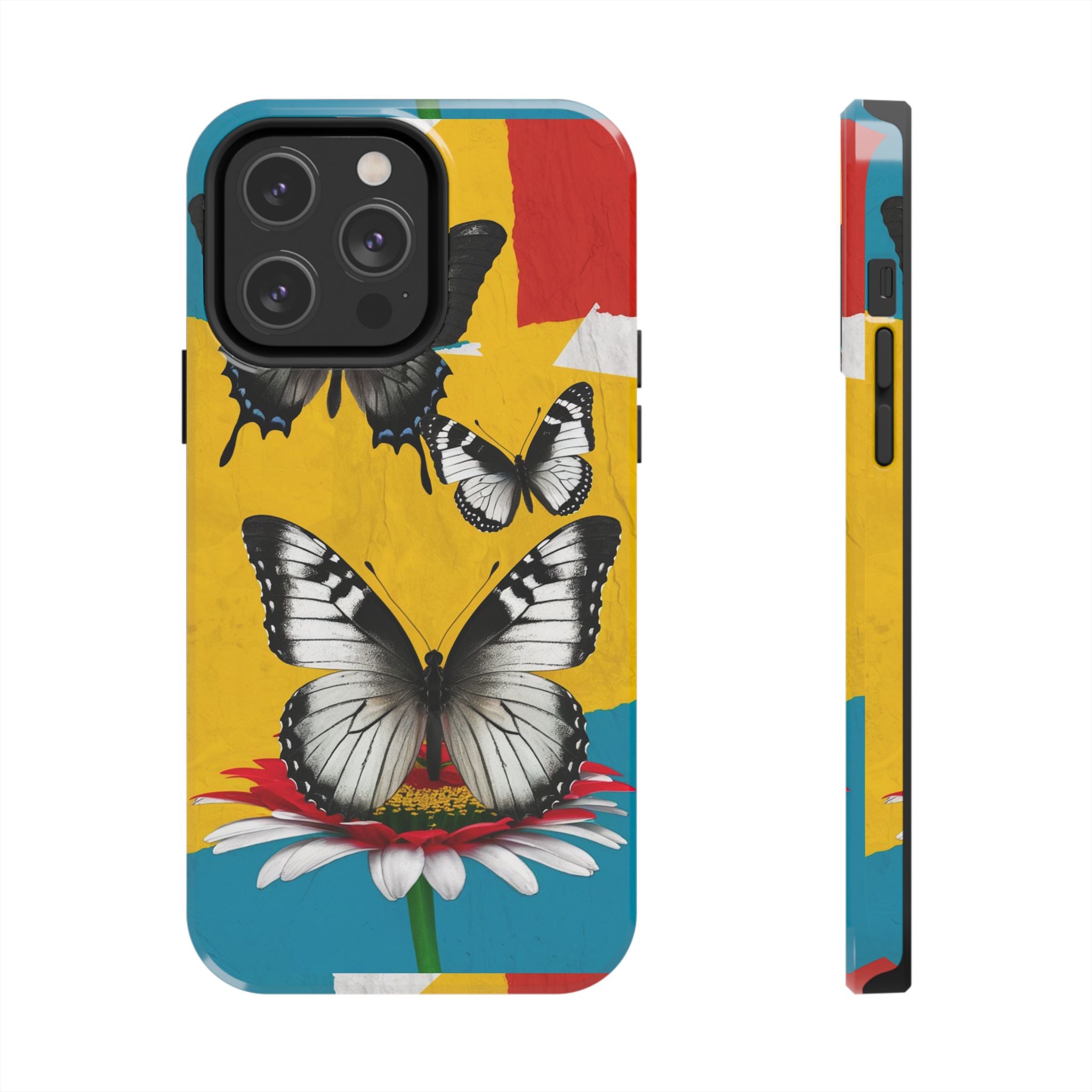 Abstract Gerber and Butterfly - Tough Case for iPhone 14, 15, 16 - Spruced Roost