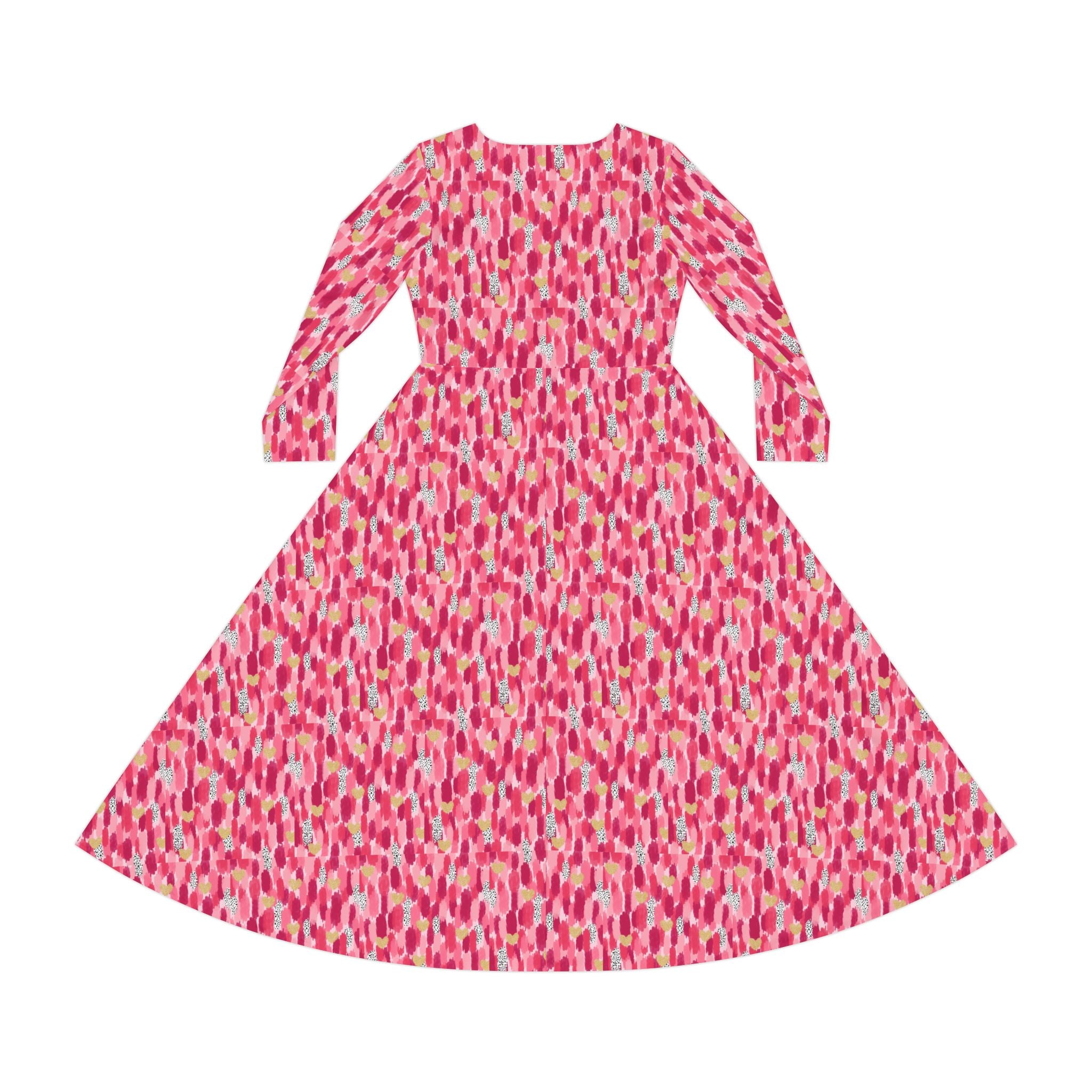 Pink Moth Confetti - Chic Long Sleeve Dance Dress for Women