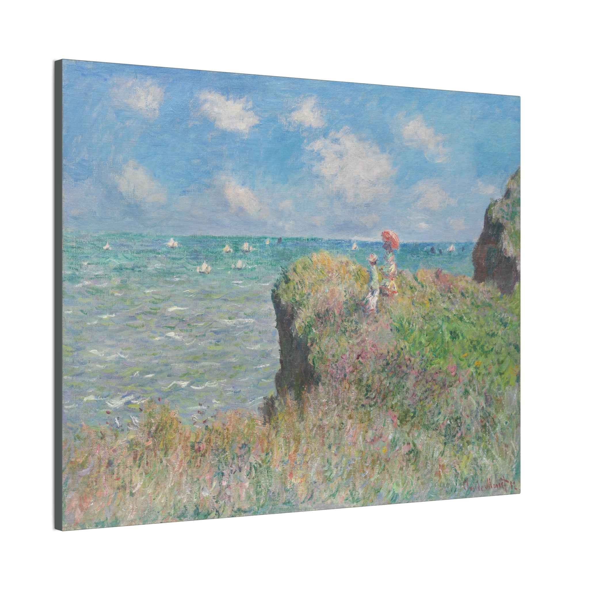 Cliff Walk at Pourville - Claude Monet Canvas Stretched, 0.75"